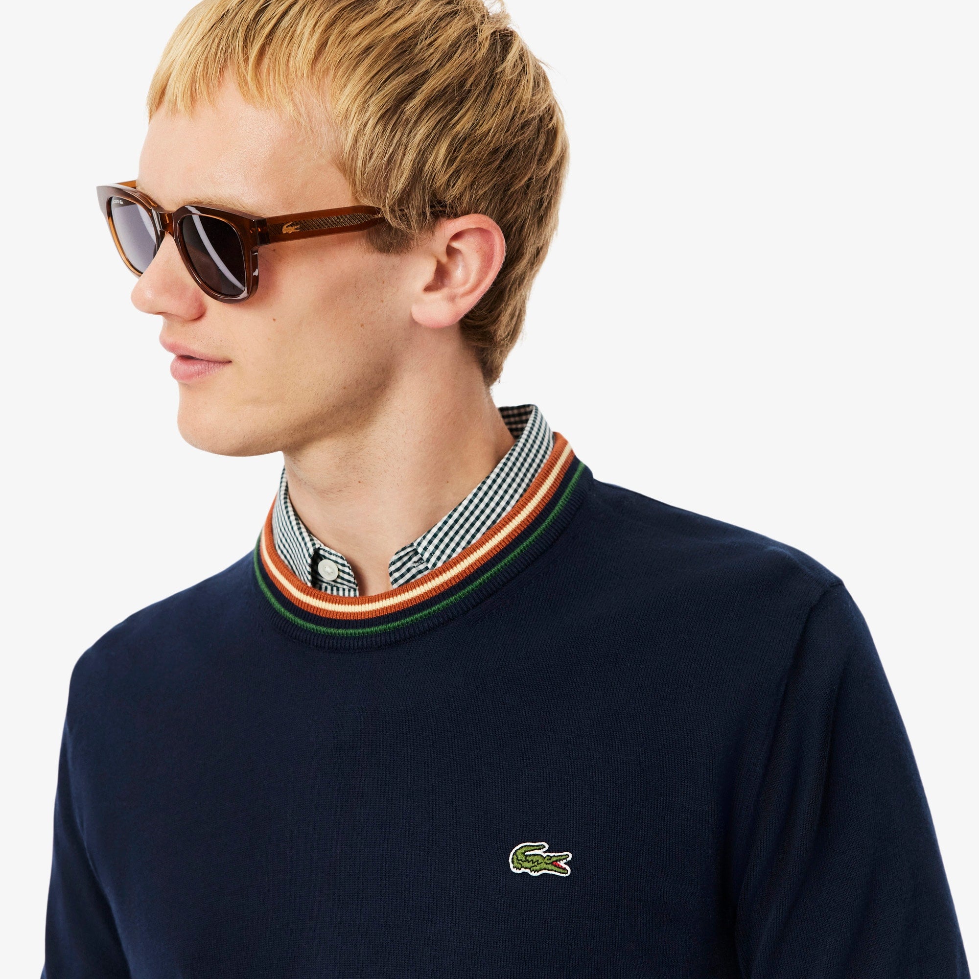 Maglione in Jersey di Cotone a Righe / Blu
