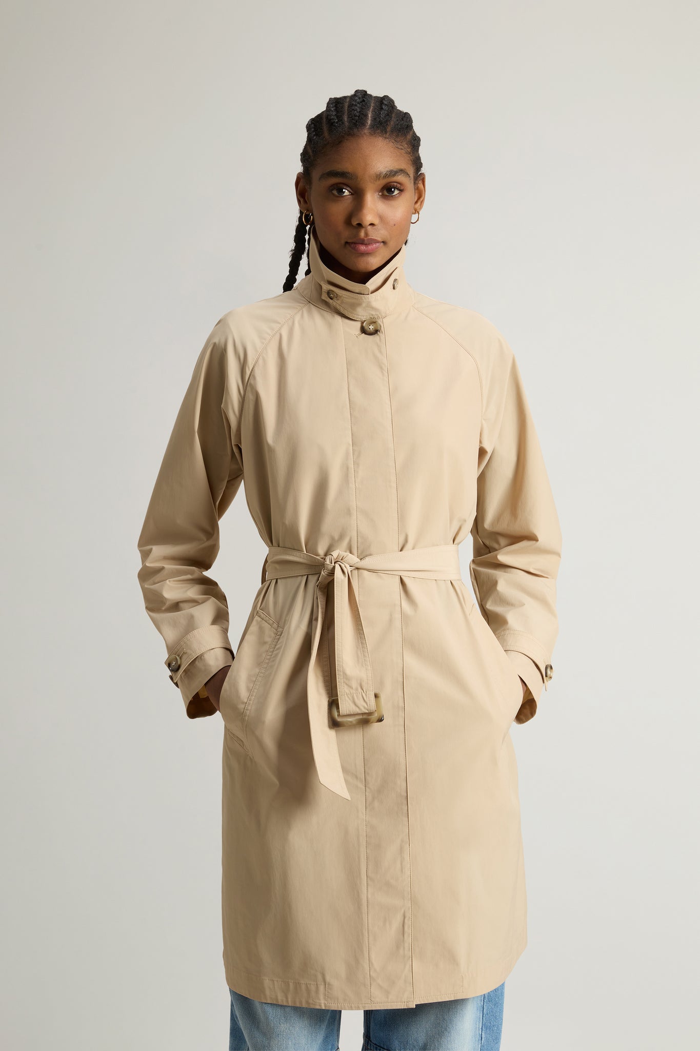 Trench in Tessuto Tecnico / Beige - Ideal Moda