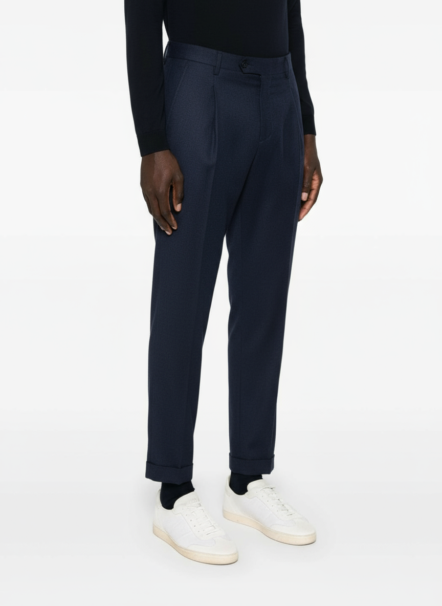 Pantalone Sartoriale in Lana Tiberios / Blu - Ideal Moda