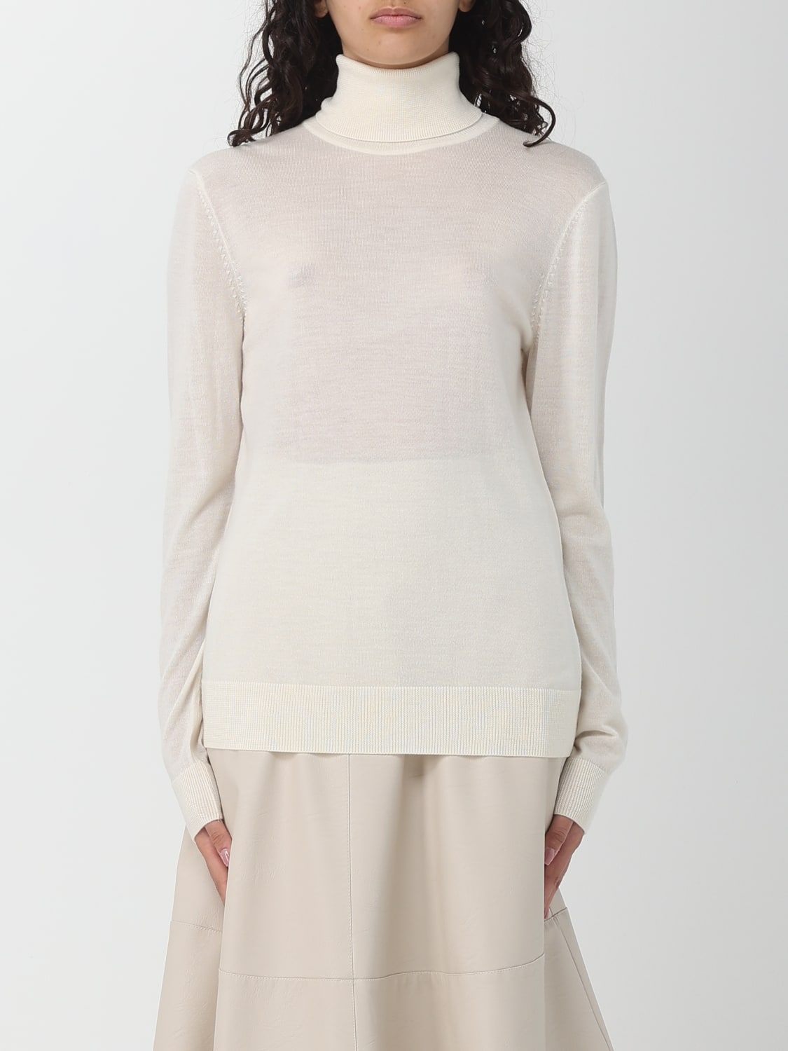 Maglia Dolcevita in Lana / Beige - Ideal Moda