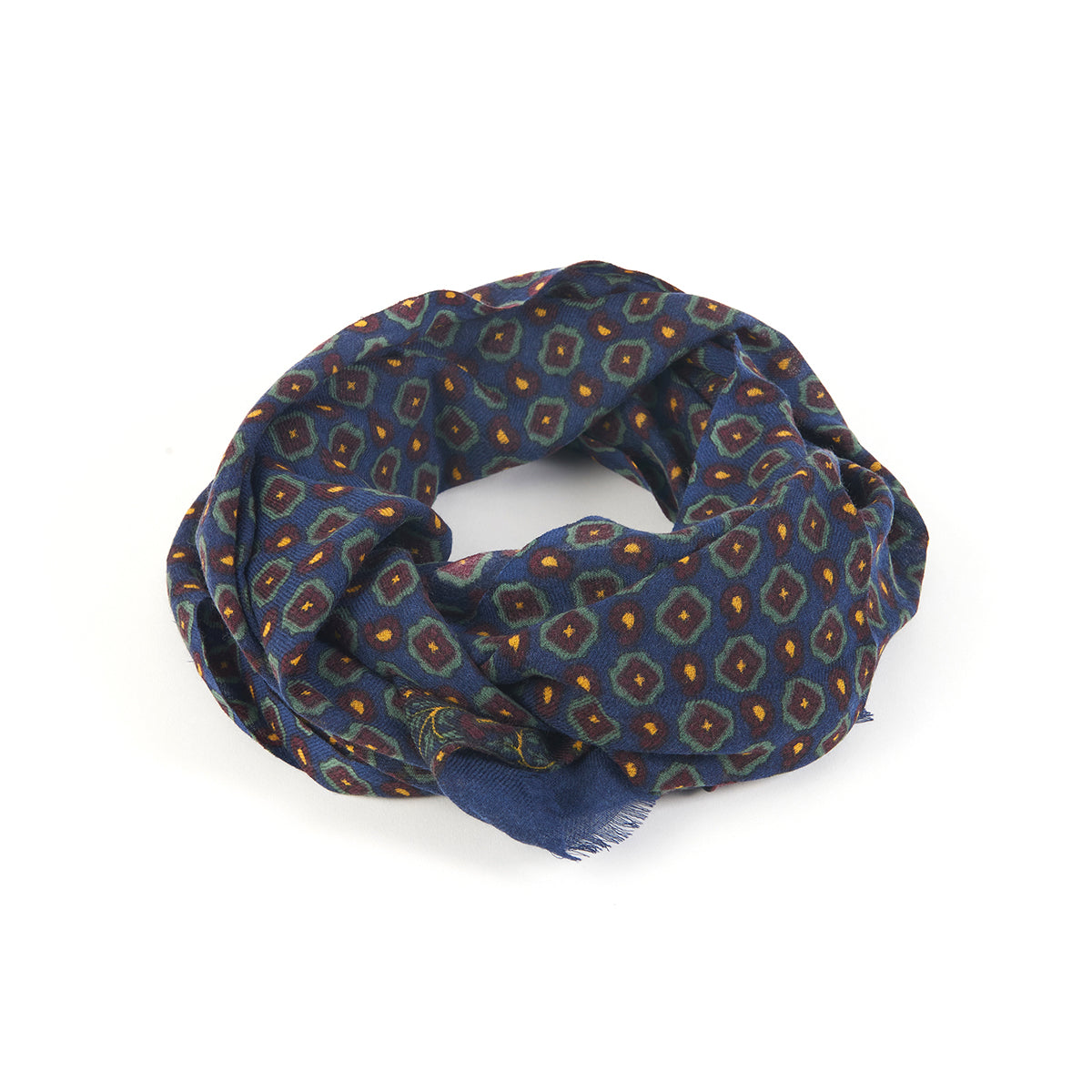 Sciarpa in 100% Lana con Fantasia / Blu - Ideal Moda