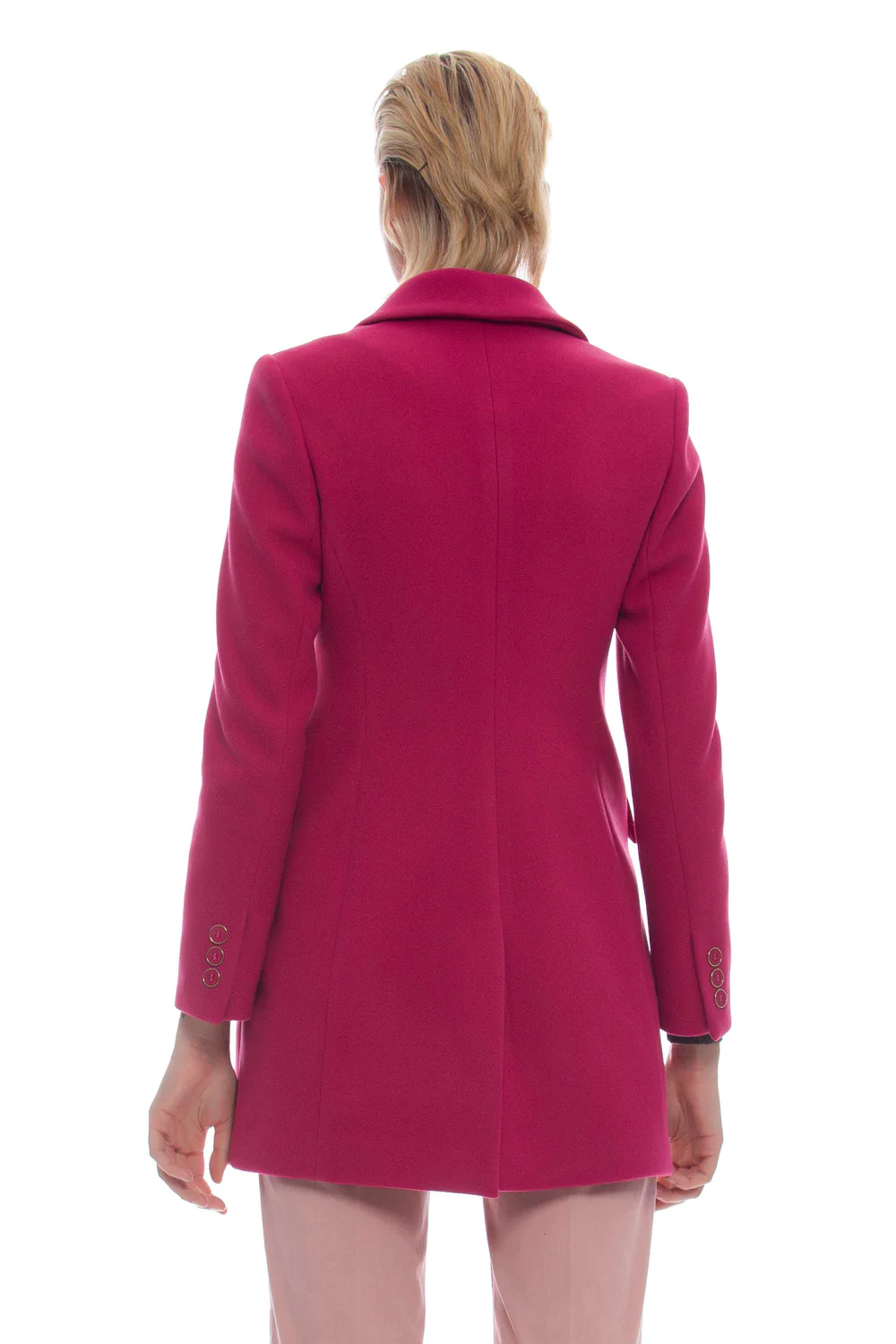 Cappotto dal Taglio Sagomato / Fucsia - Ideal Moda