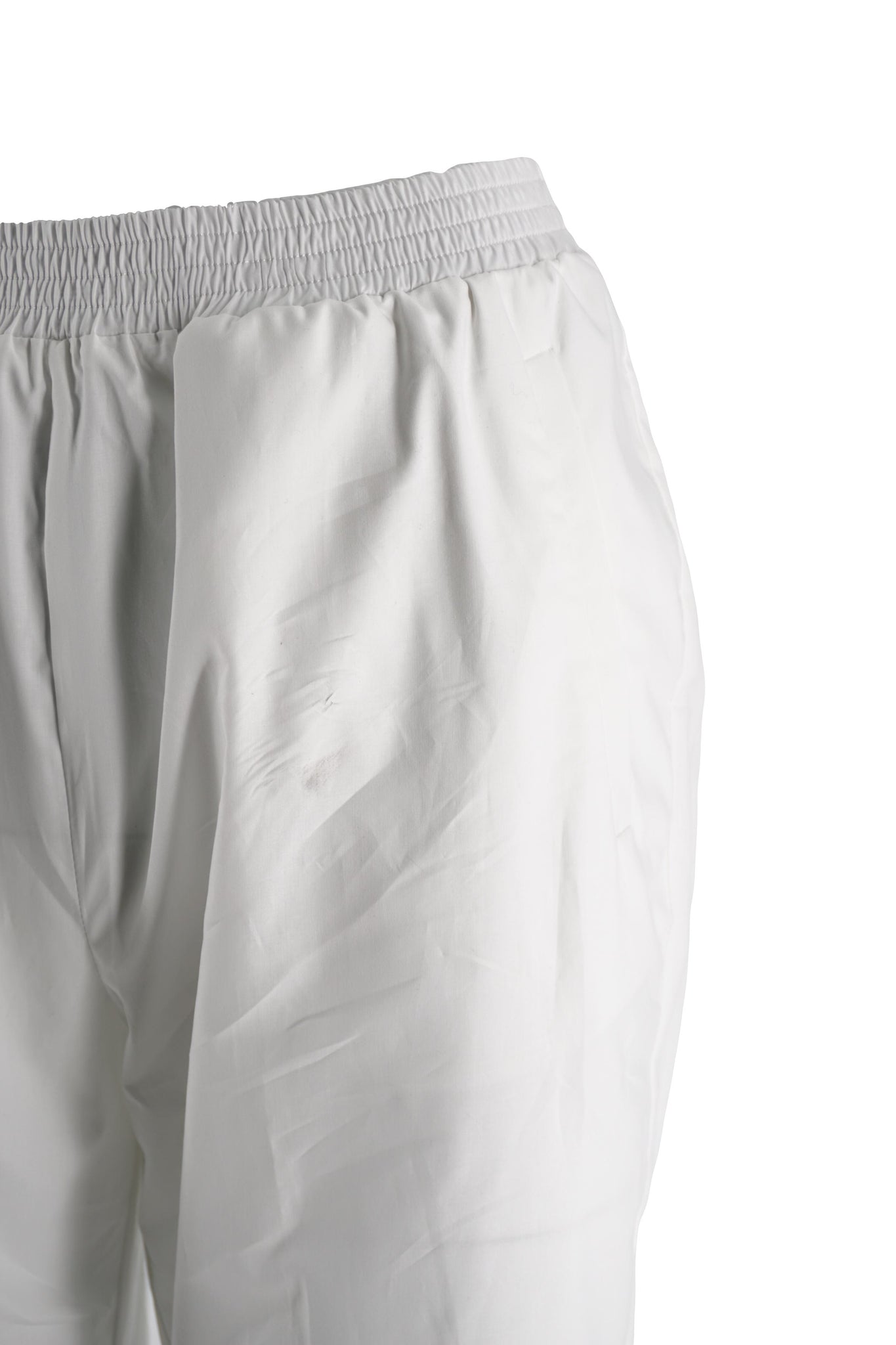 Pantalone in Cotone con Elastico in Vita / Bianco - Ideal Moda