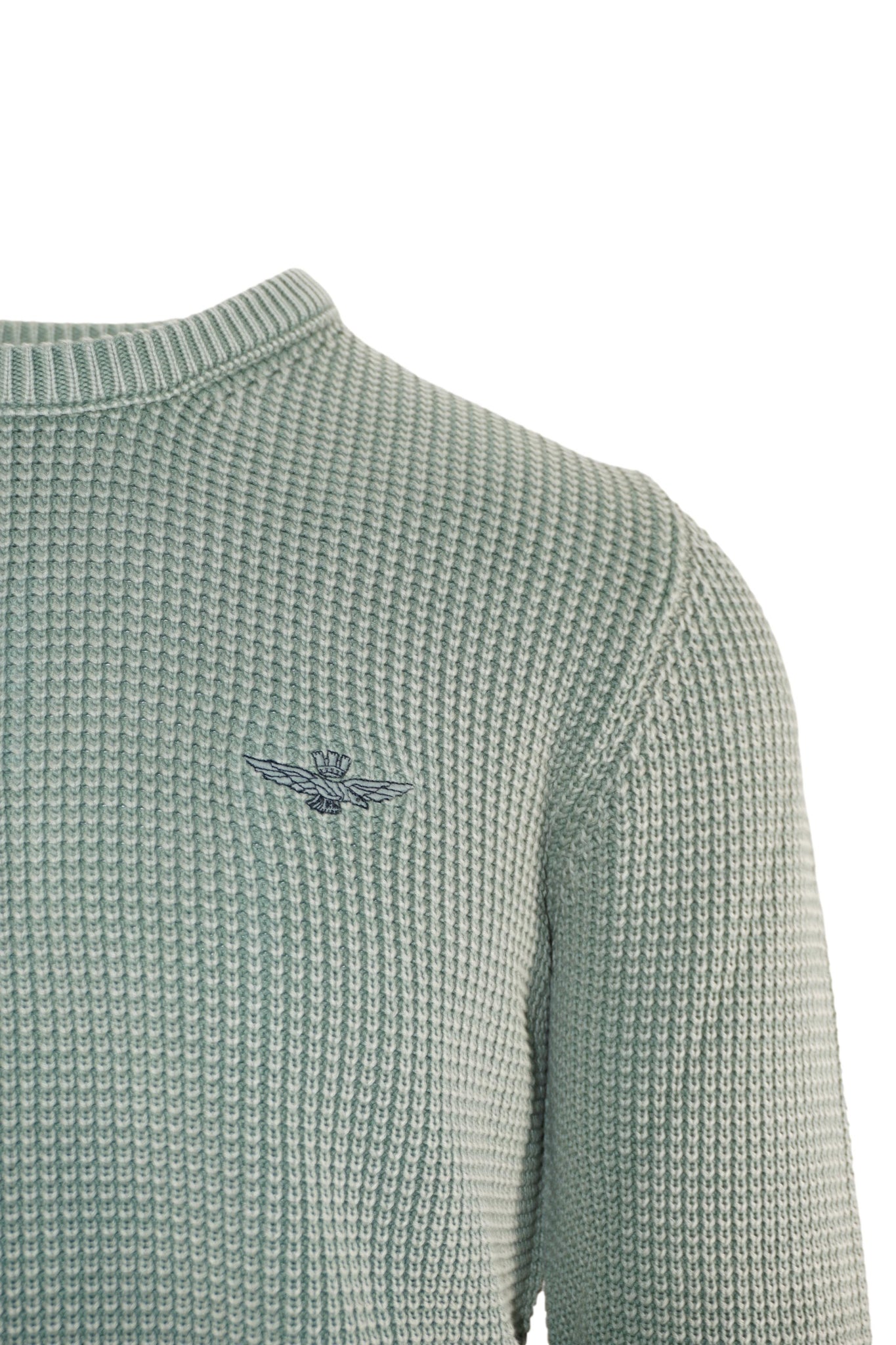 Maglia Girocollo con Tramatura / Verde - Ideal Moda