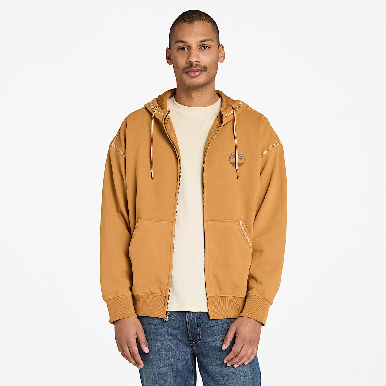 Felpa con Cappuccio e Zip / Giallo