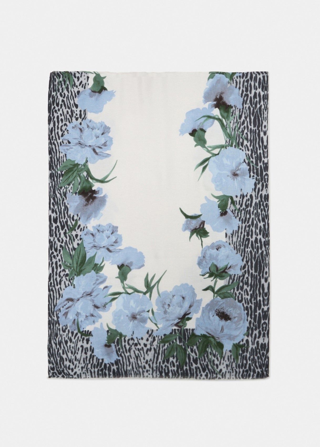 Stola Animalier con Fantasia / Celeste - Ideal Moda