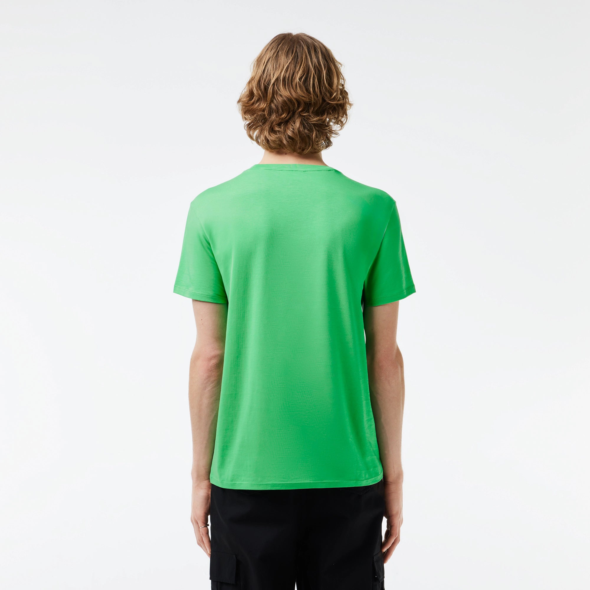 T-Shirt a Girocollo in Jersey di Cotone Pima / Verde - Ideal Moda