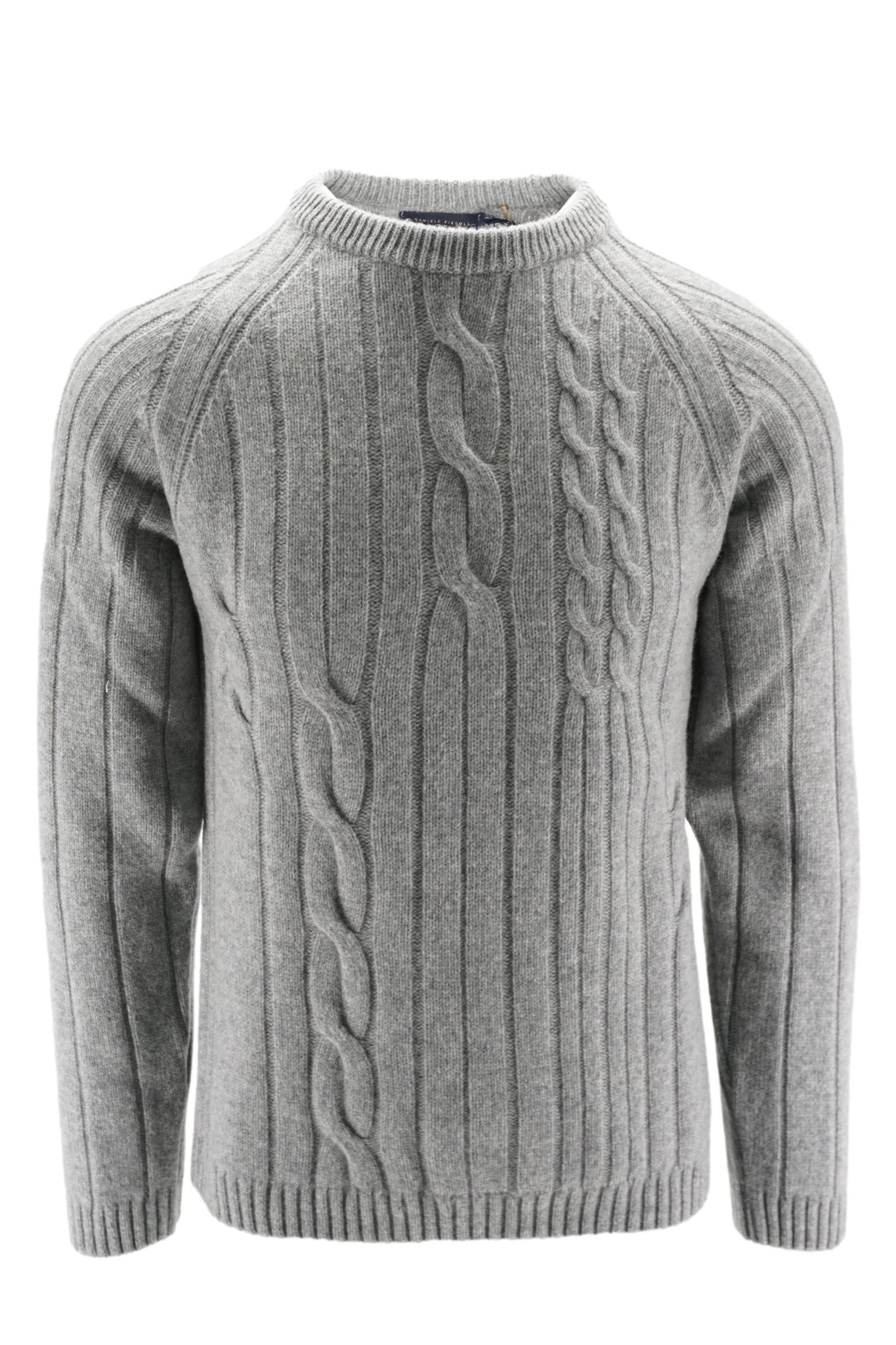 Maglia in Lana Geelong con Intrecci / Grigio - Ideal Moda