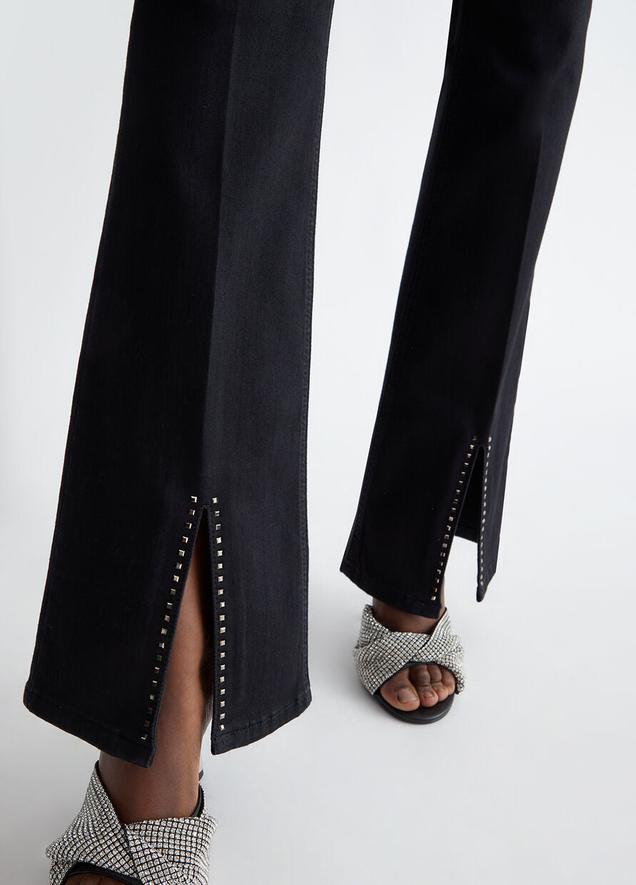 Jeans Flare a Vita Alta / Nero - Ideal Moda