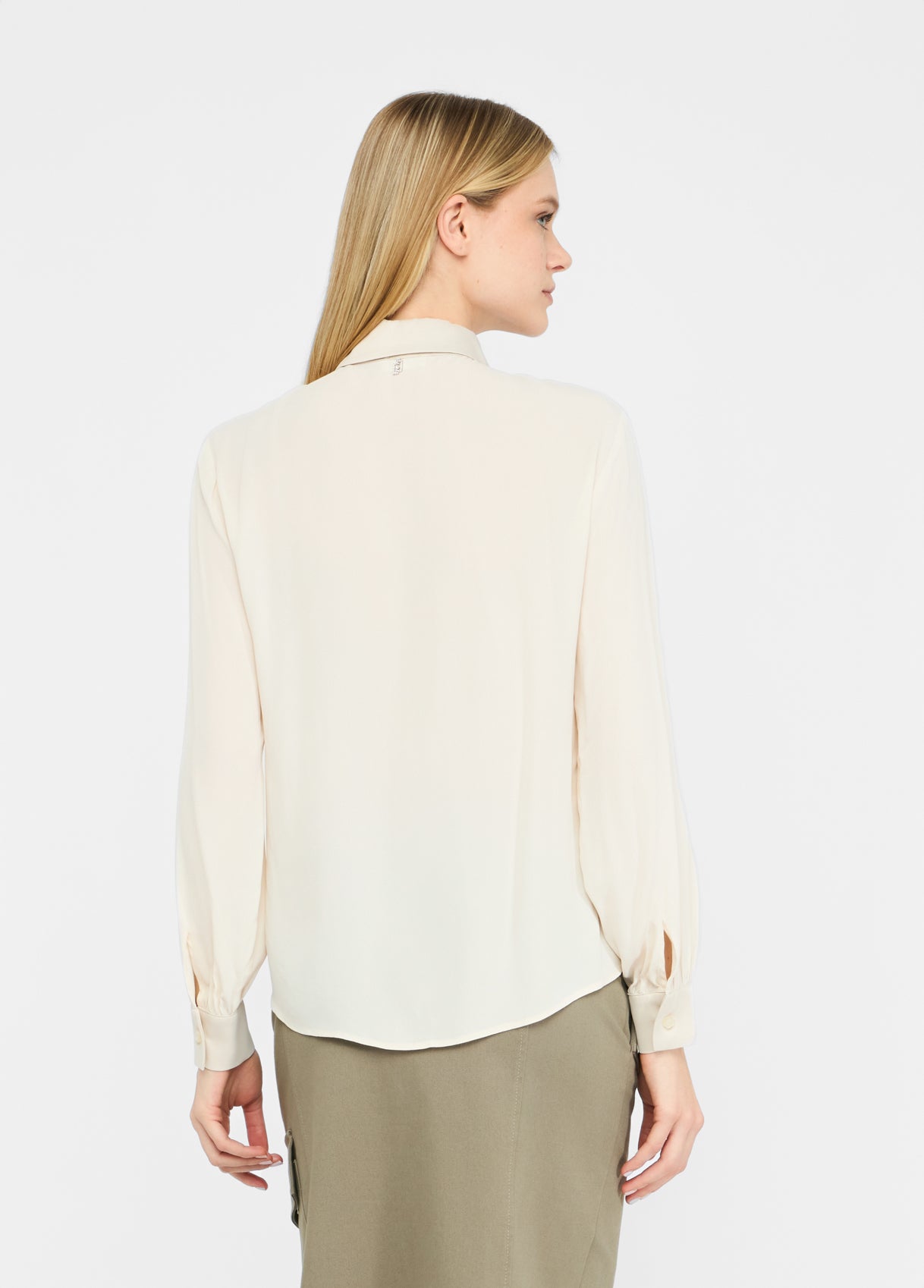 Camicia in Crepe de Chine / Beige