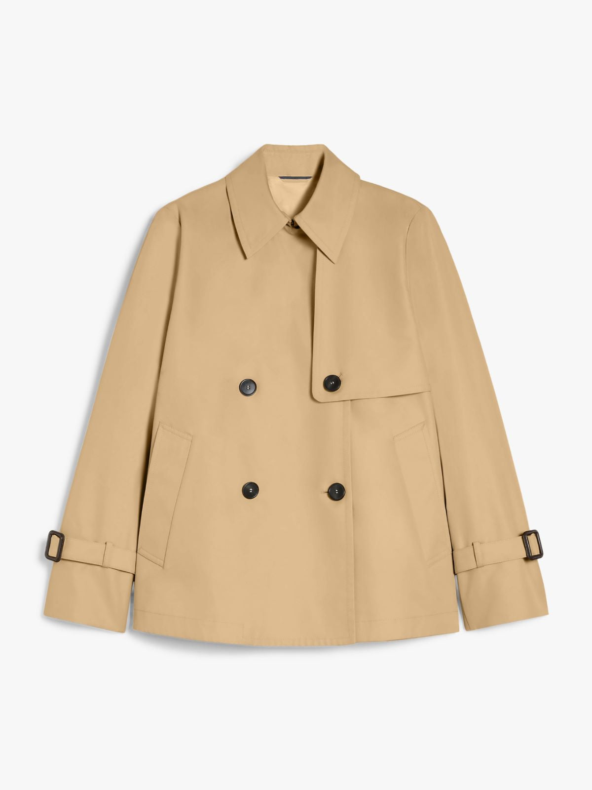 Trench Corto in Gabardina / Beige - Ideal Moda