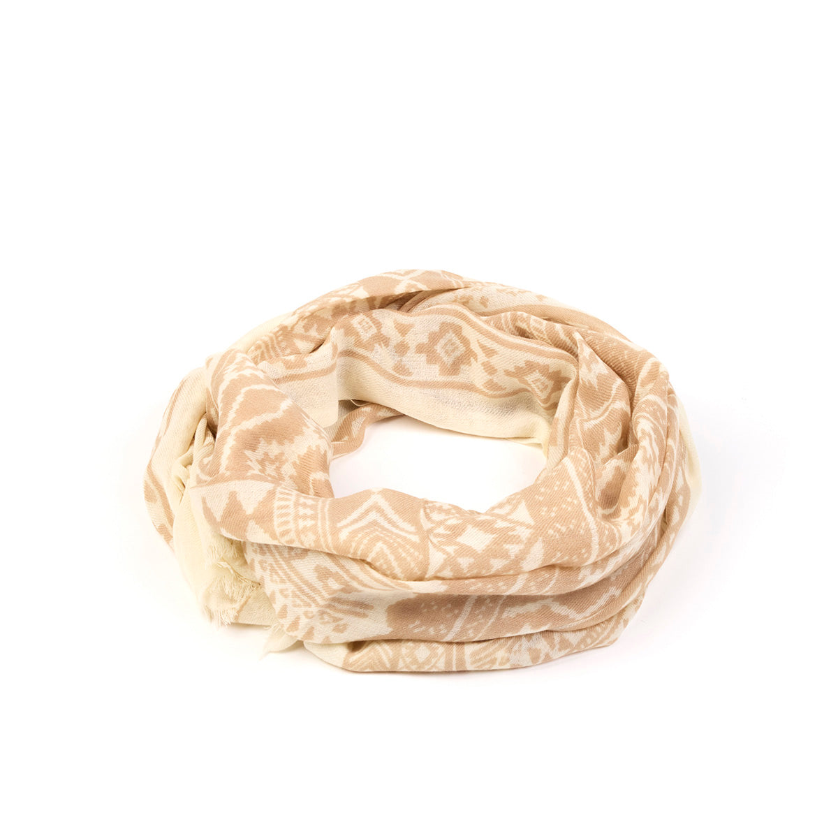 Sciarpa in 100% Lana con Fantasia / Beige