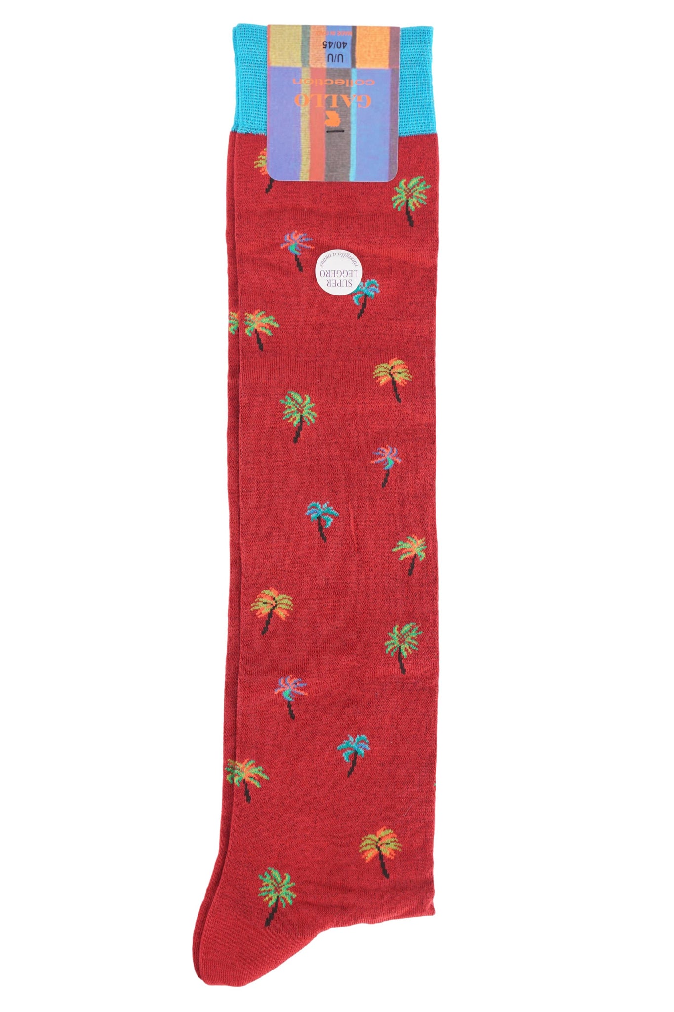 Calze Lunghe con Fantasia Gallo / Rosso - Ideal Moda