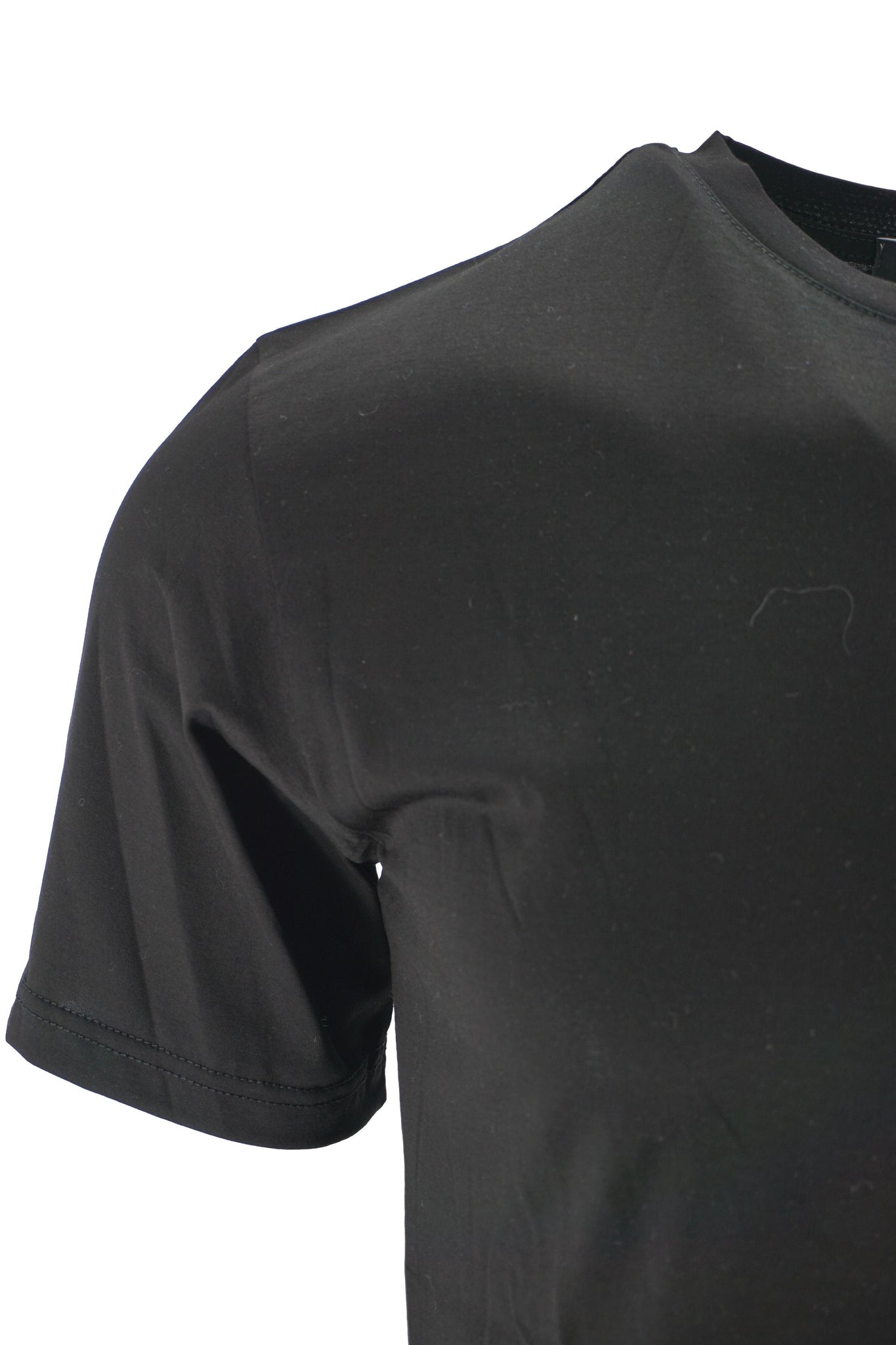 T-Shirt in Cotone Mercerizzato / Nero - Ideal Moda