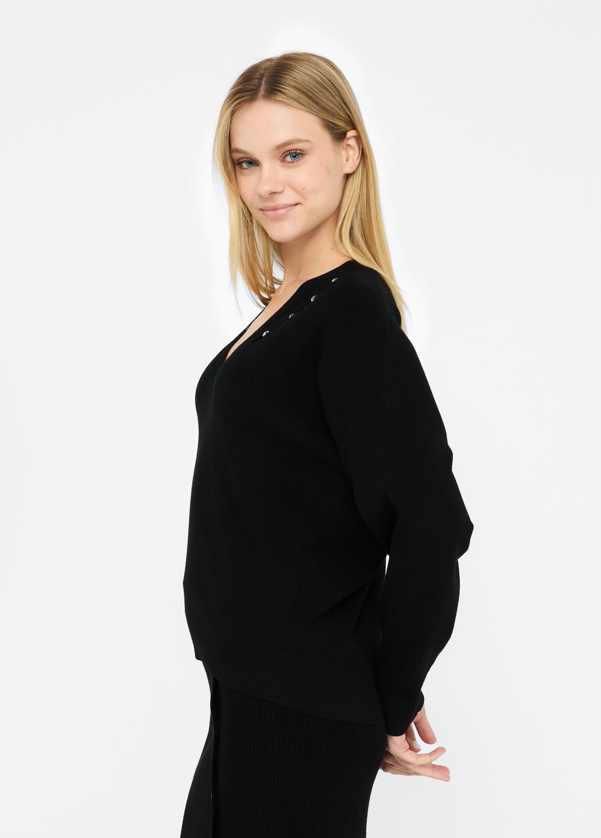 Maglia con Castoni Gioiello / Nero