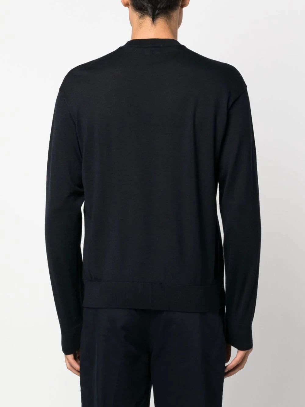 Maglione in Lana Rasata con Logo / Blu - Ideal Moda