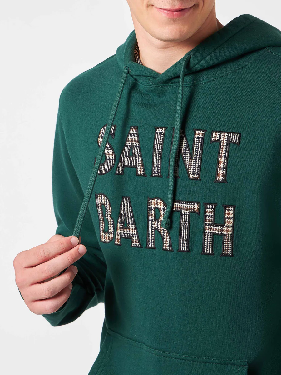 Felpa con Patch a Contrasto / Verde