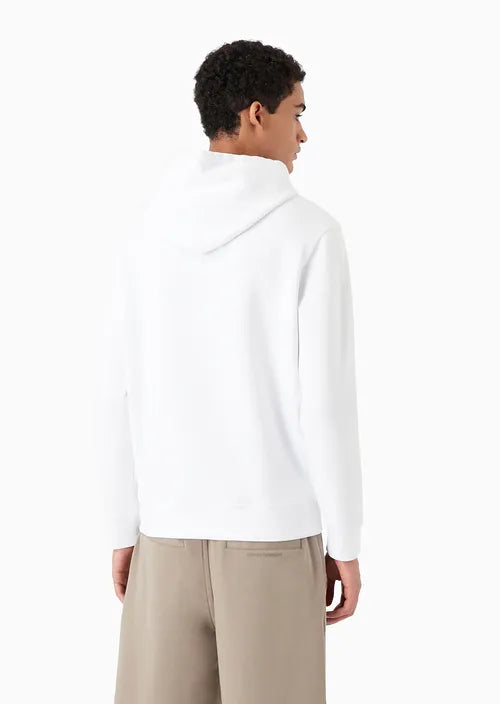 Felpa con Cappuccio e Patch Logo / Bianco - Ideal Moda