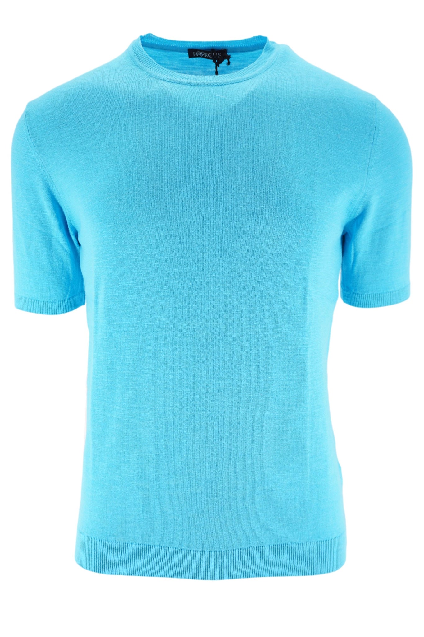 T-Shirt in Cotone Fiammato Finezza 14 / Celeste - Ideal Moda