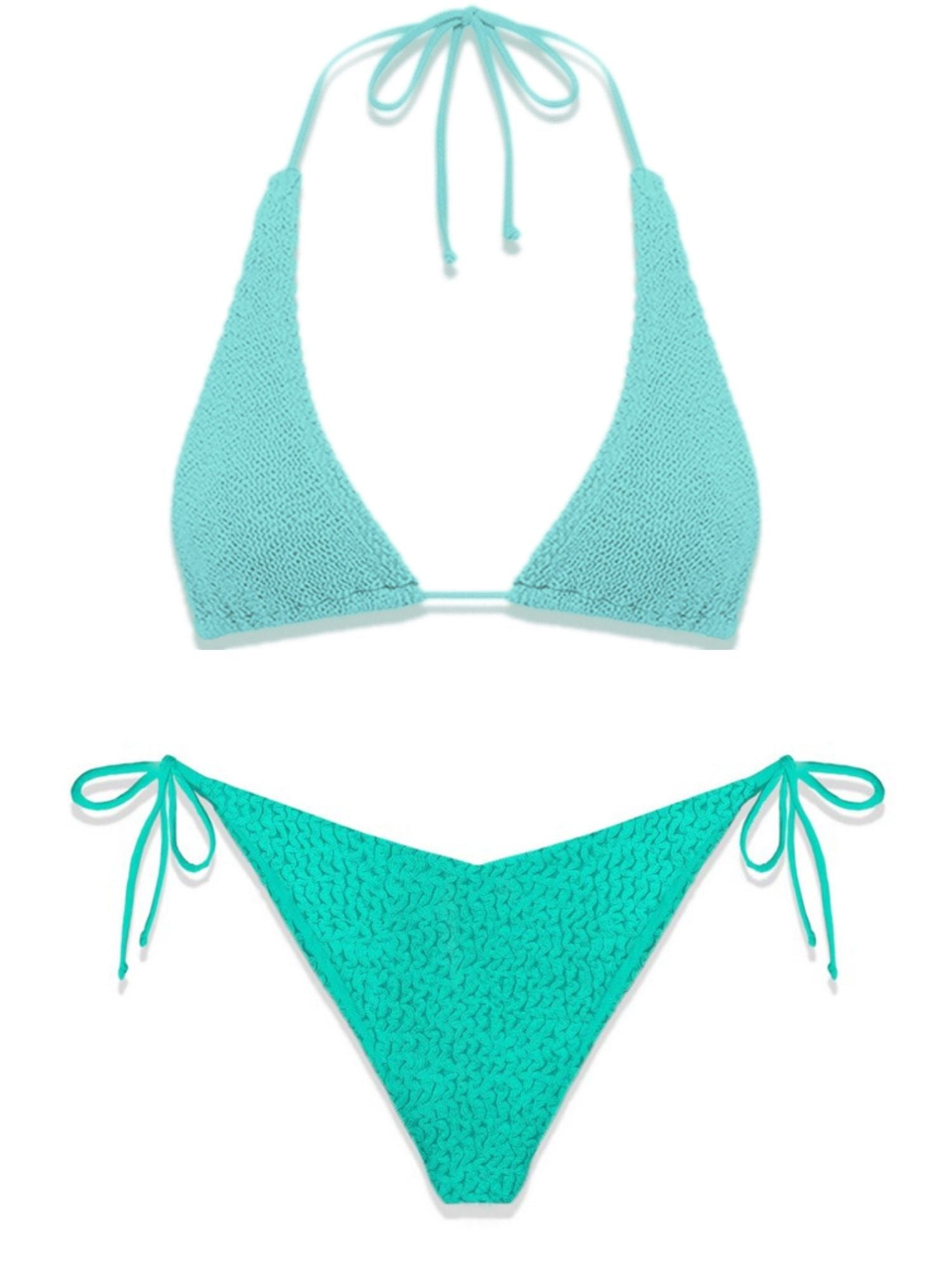 Bikini Donna Triangolo Crinkle / Verde - Ideal Moda