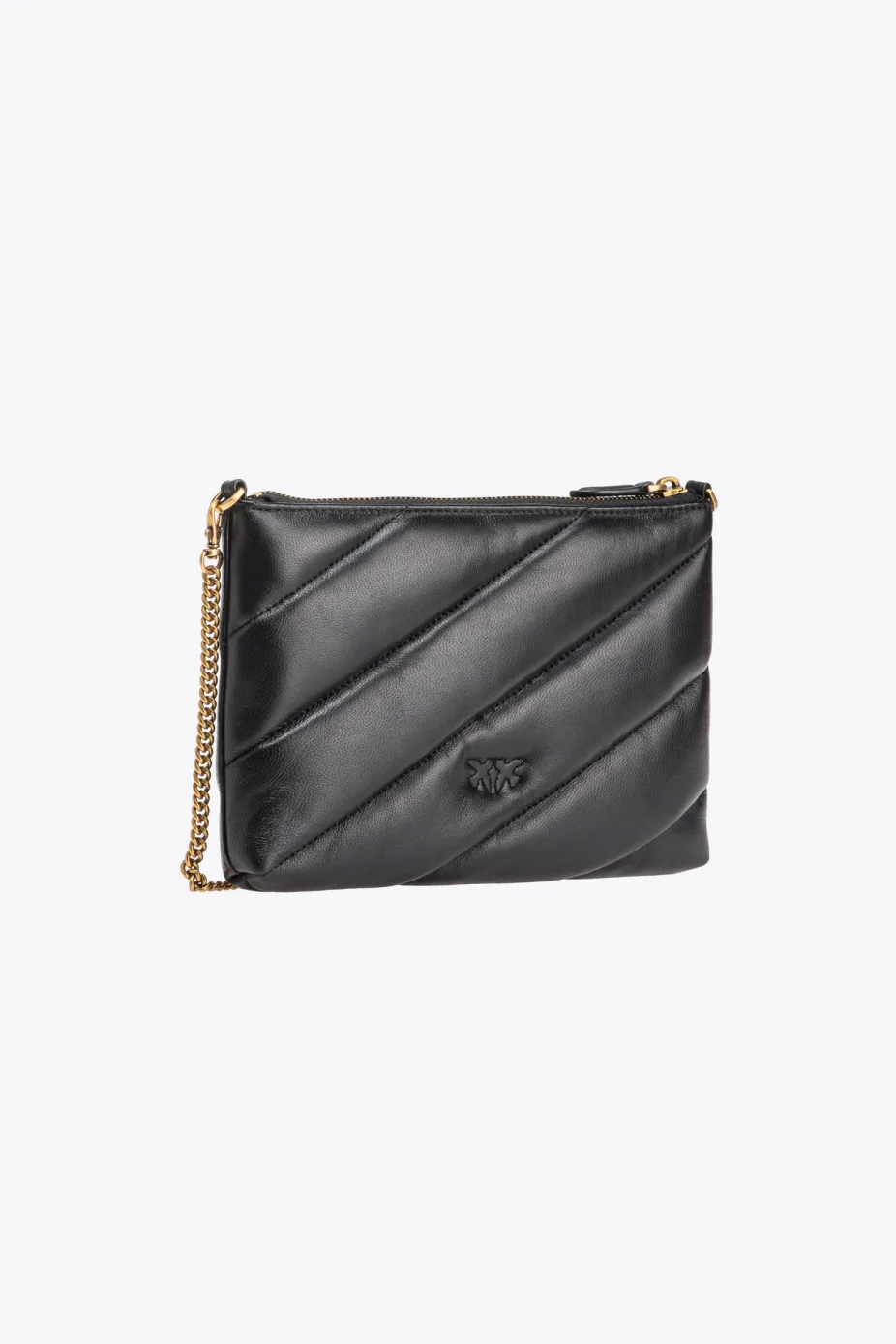 Borsa a Tracolla Flat in Nappa Trapuntata / Nero - Ideal Moda