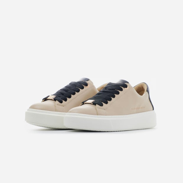 Sneaker in Pelle Modello London / Beige - Ideal Moda