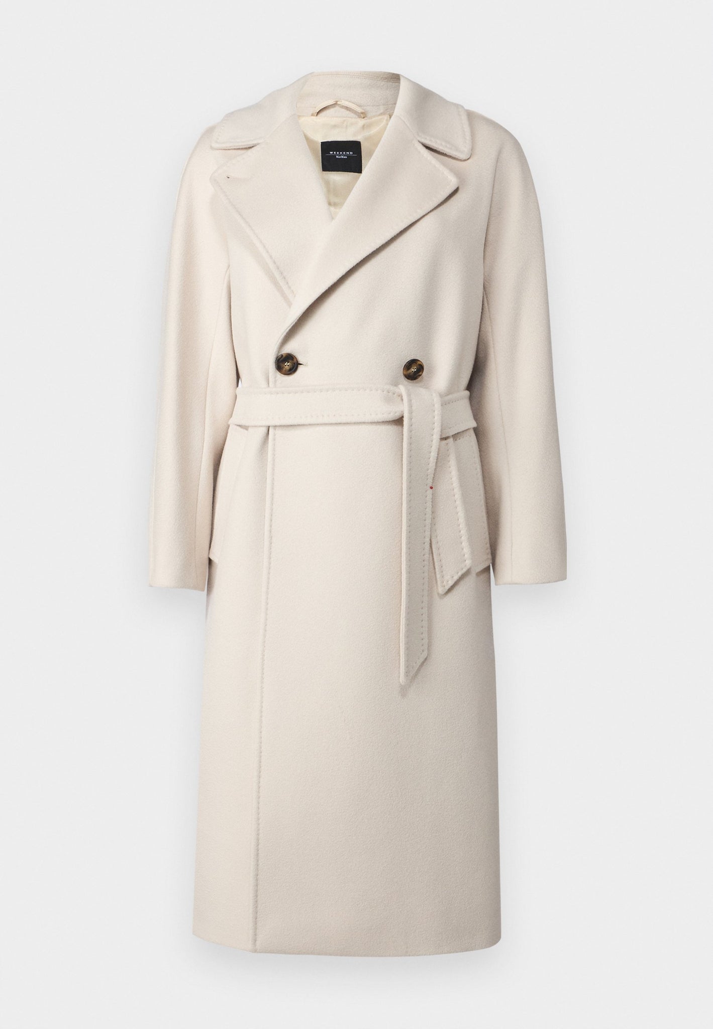 Cappotto in Lana con Cintura / Panna - Ideal Moda