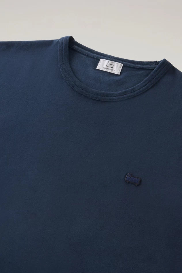 T-Shirt in Puro Cotone con Logo / Blu - Ideal Moda