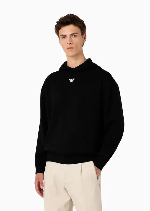 Maglia con Cappuccio / Nero - Ideal Moda