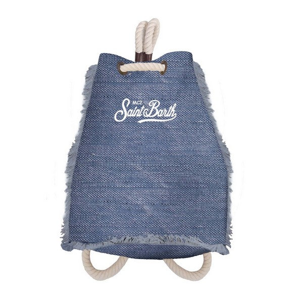 Zaino in Lino con Logo / Blu - Ideal Moda