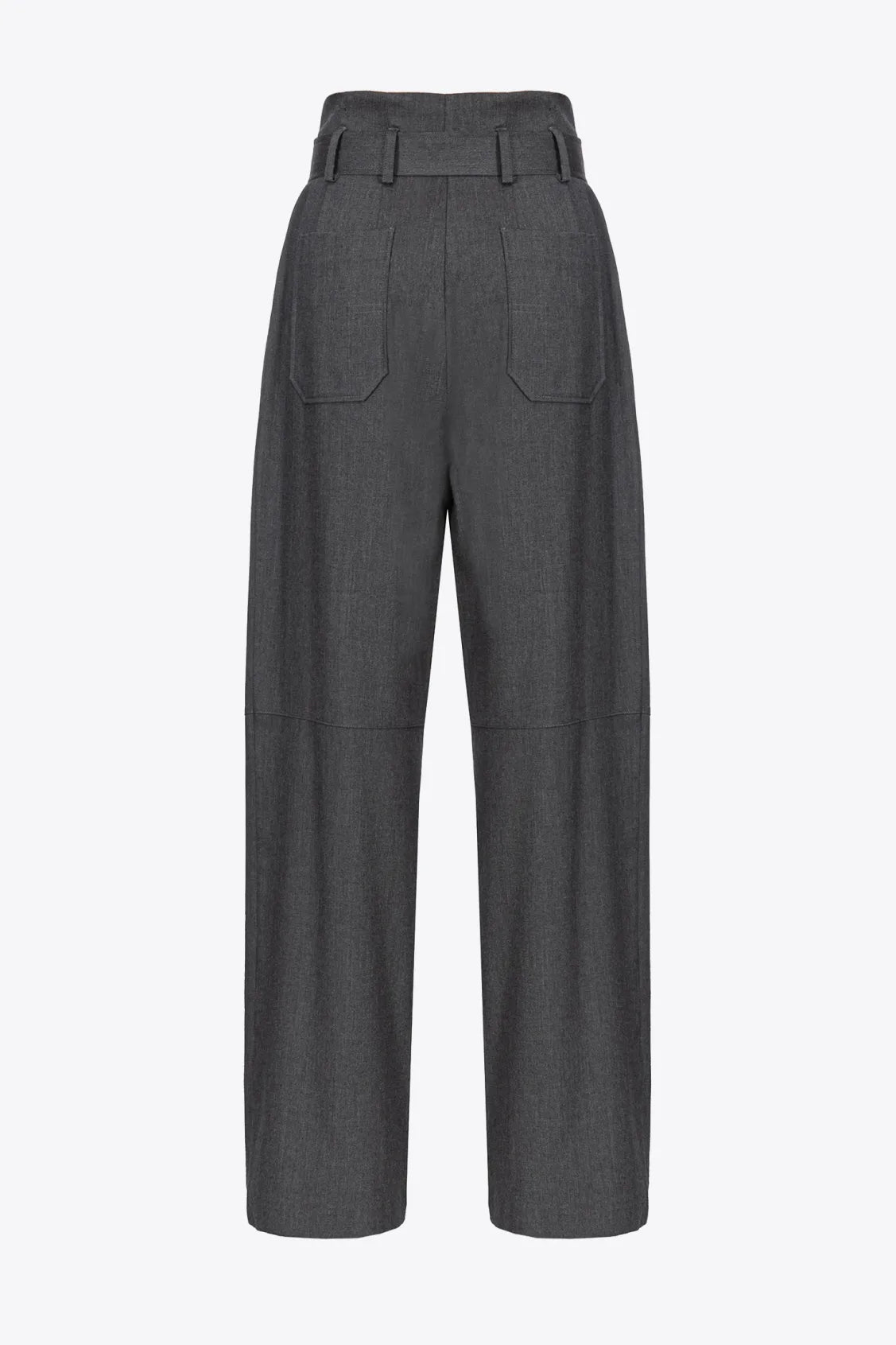 Pantalone in Flanella con Cintura / Grigio - Ideal Moda