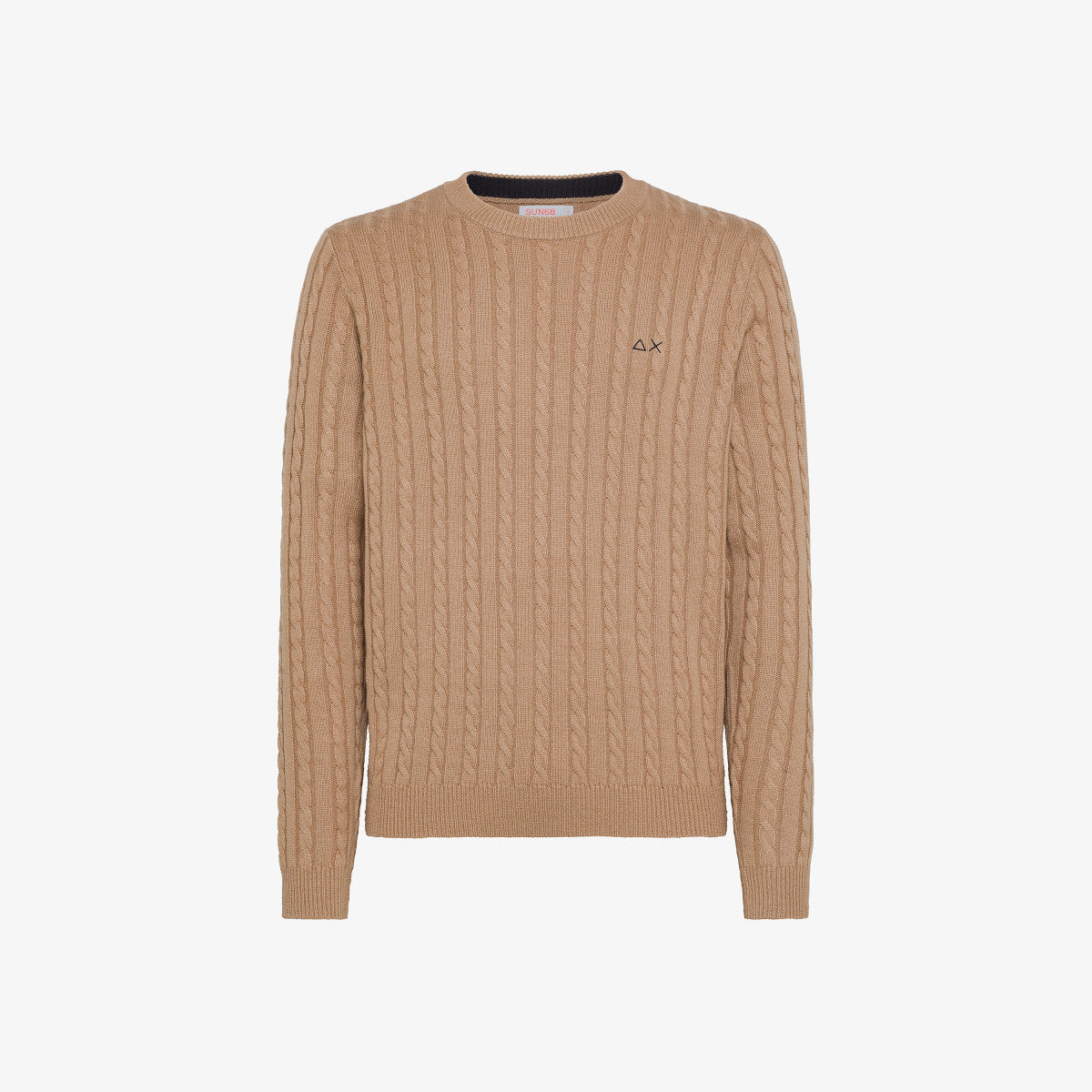 Maglia a Costine con Logo / Beige - Ideal Moda