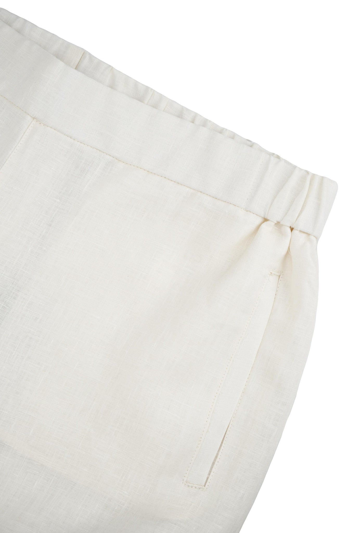 Pantalone in 100% Lino / Avorio - Ideal Moda