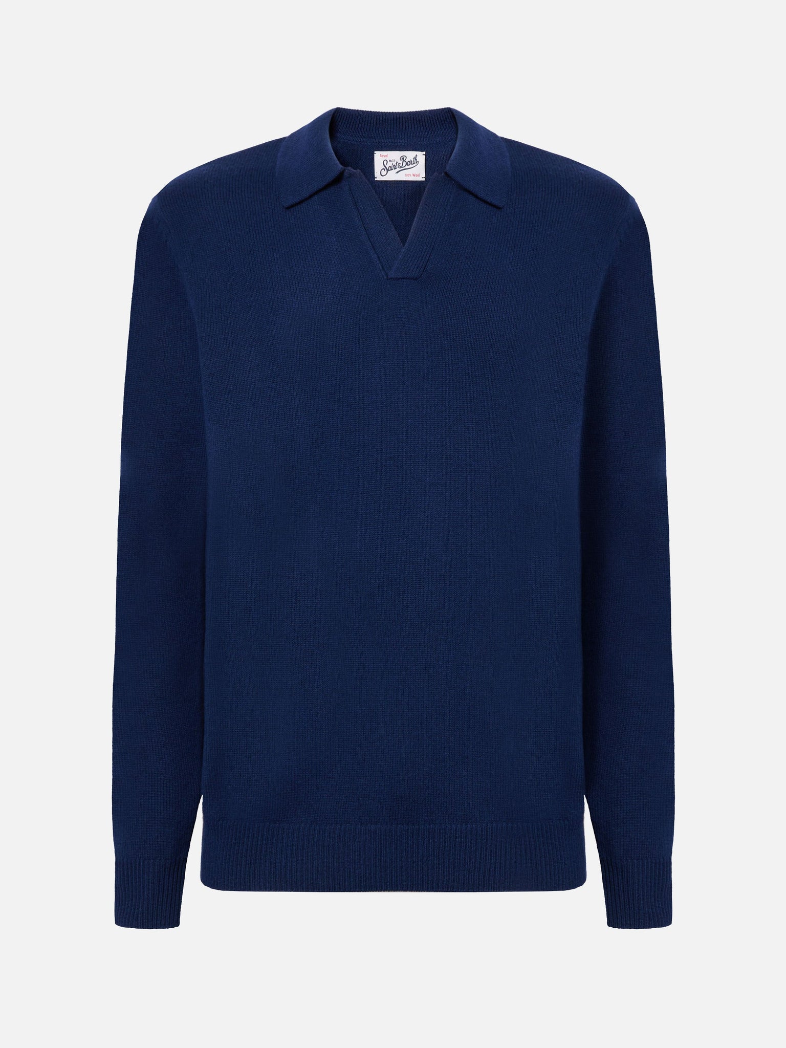 Polo in Maglia Covent in Lana / Blu