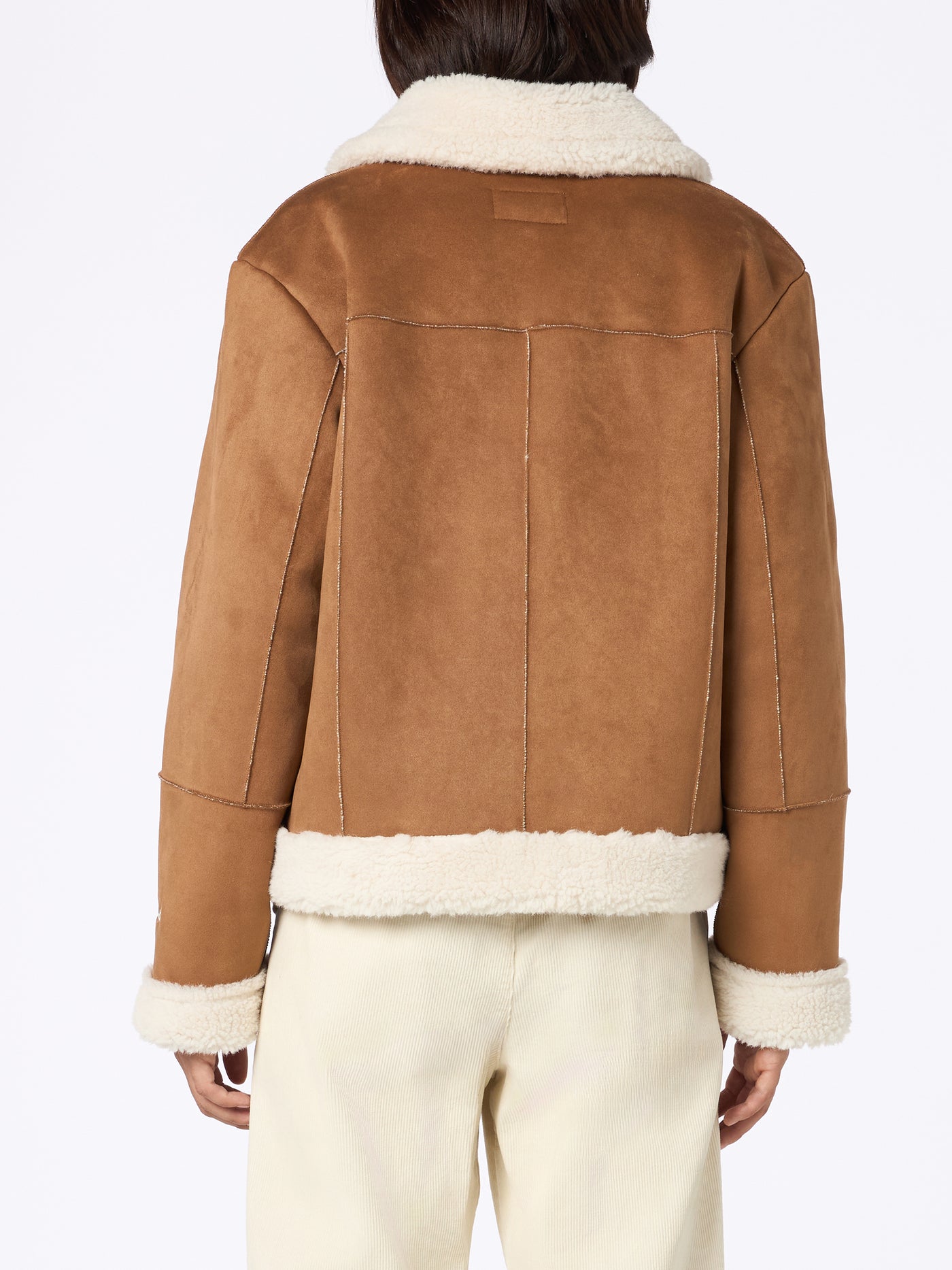 Giacca Corta in Eco Montone / Marrone - Ideal Moda