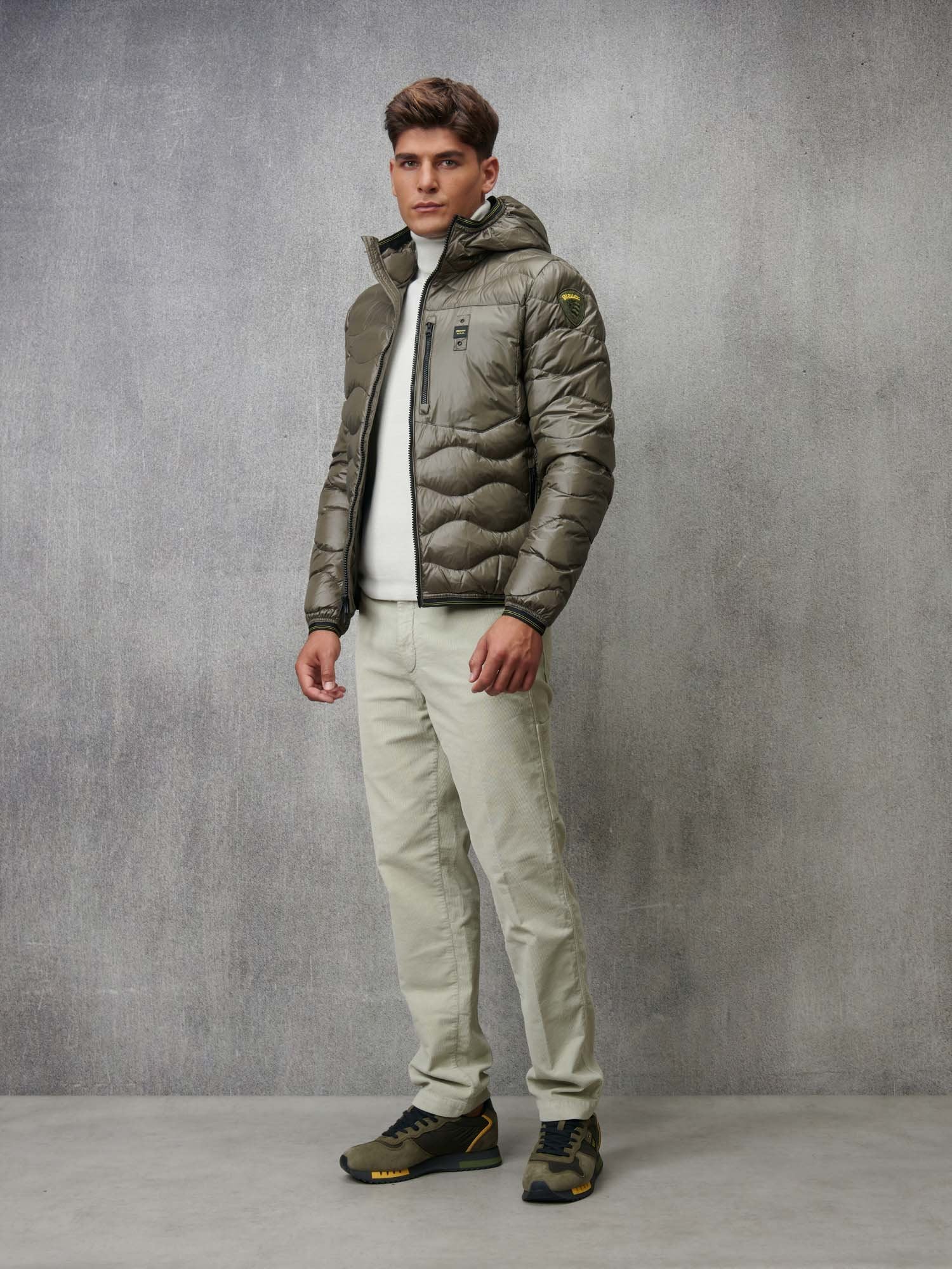 Piumino Leggero ad Onde Wave / Verde - Ideal Moda