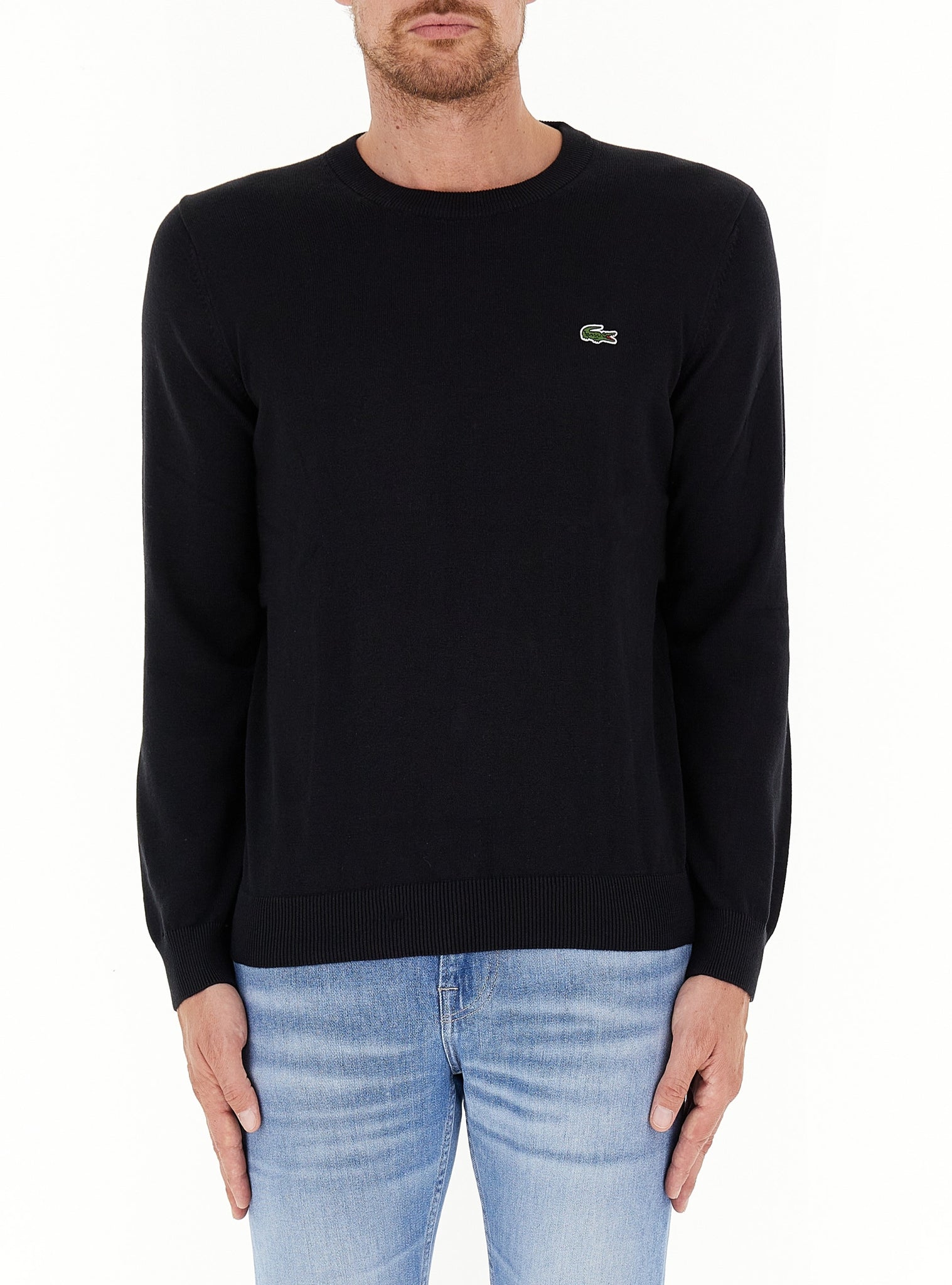 Maglia Girocollo in Misto Cotone / Nero - Ideal Moda