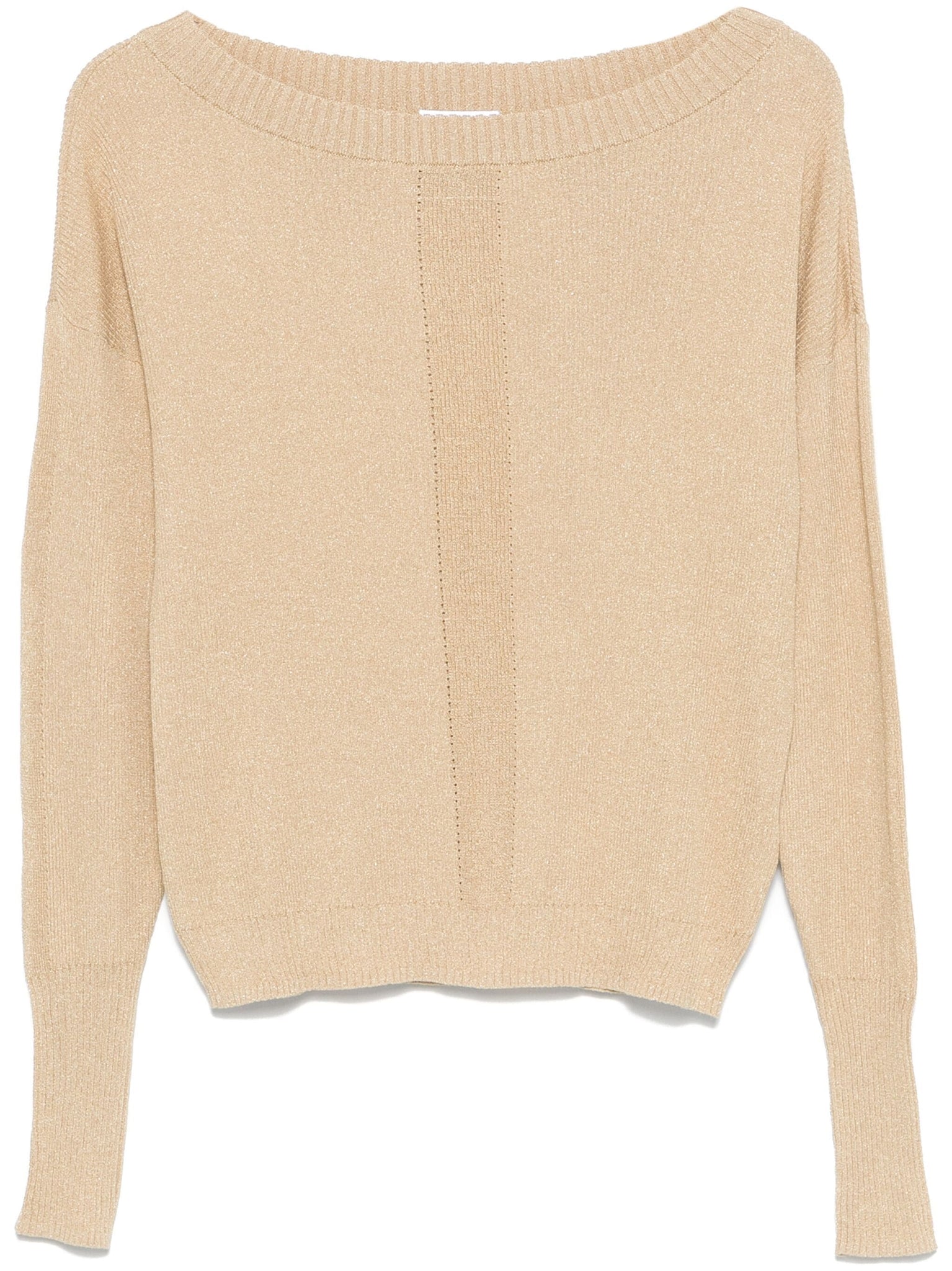 Maglia a Costine in Lurex Oro