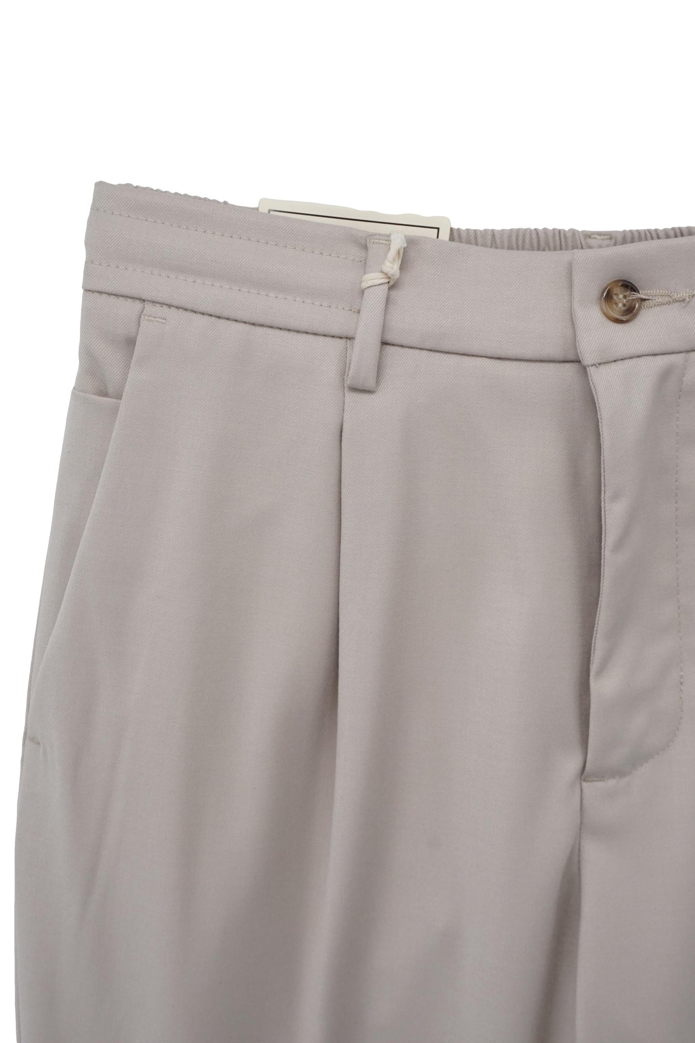 Pantalone Relax in Tessuto Morbido / Beige - Ideal Moda
