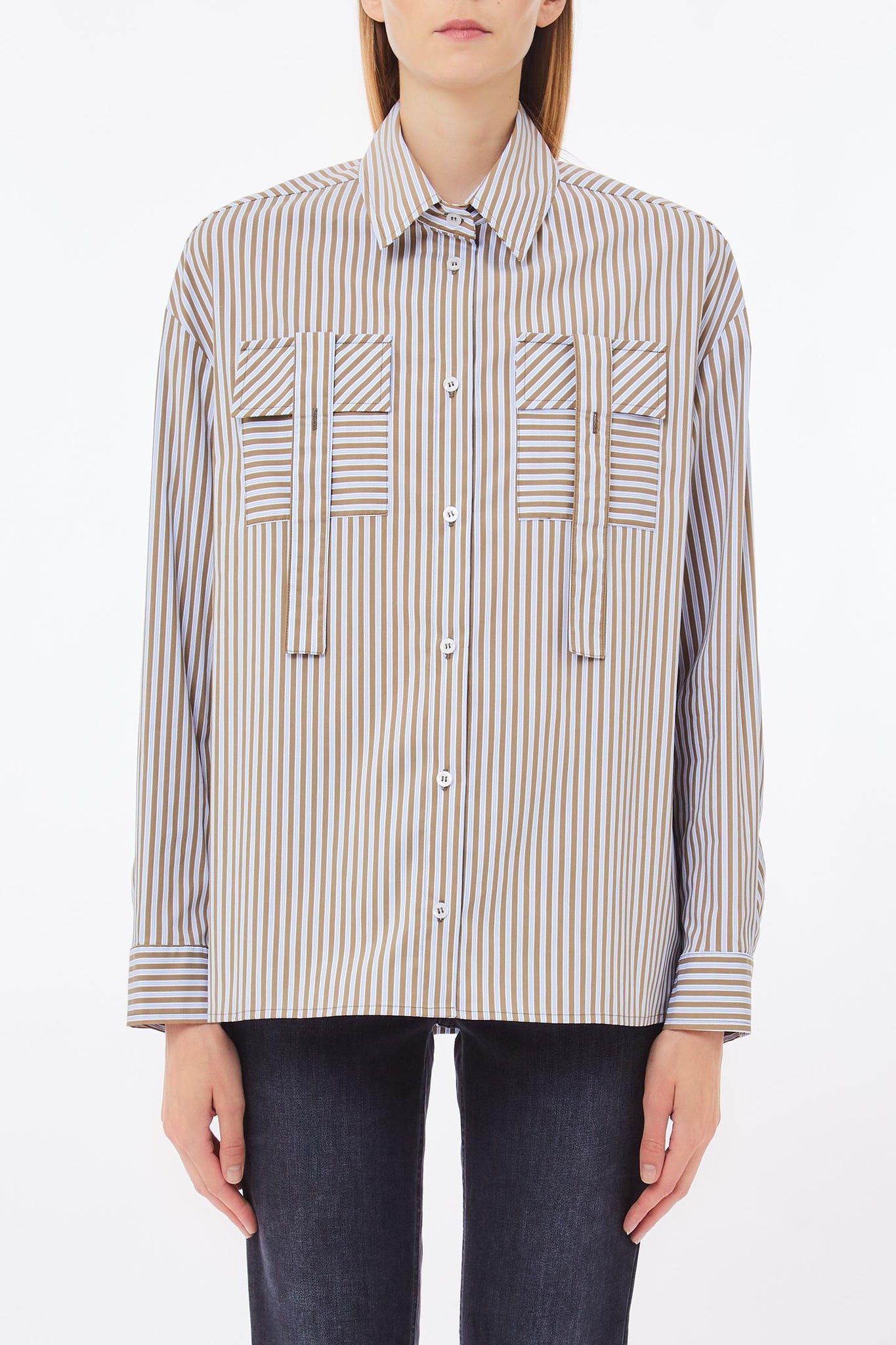 Camicia a Righe / Verde - Ideal Moda