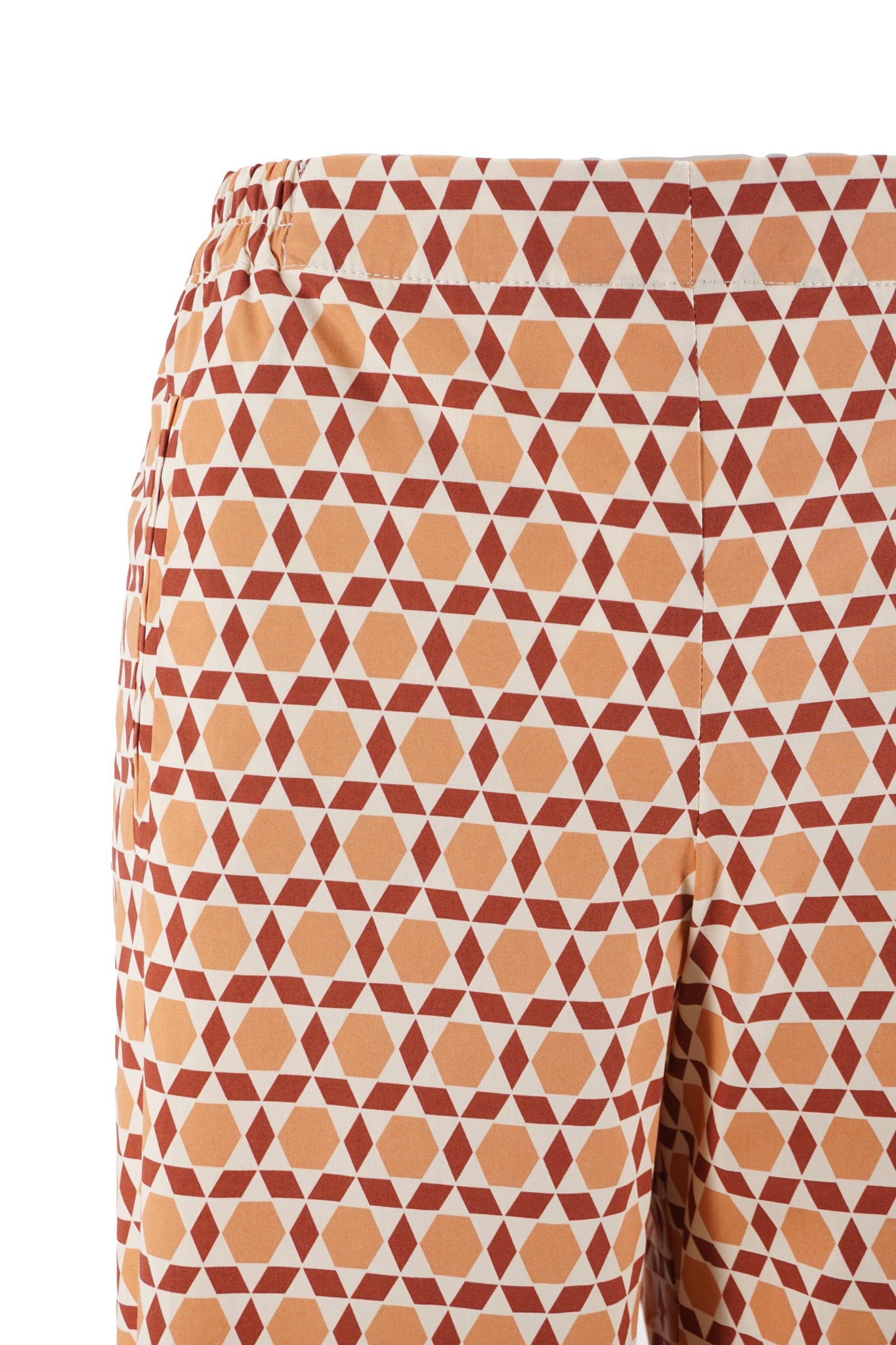 Pantalone in Cotone con Fantasia / Arancione - Ideal Moda