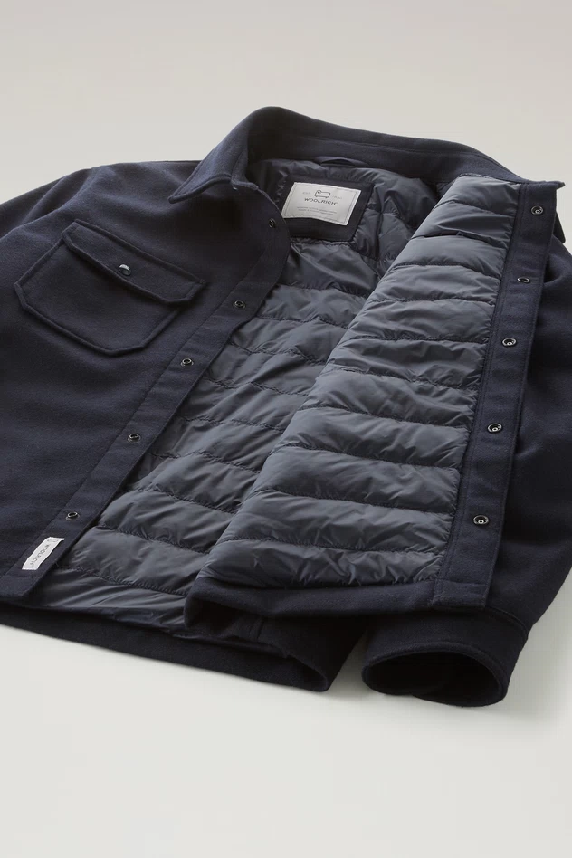 Giacca a Camicia Imbottita Blu - Main Image