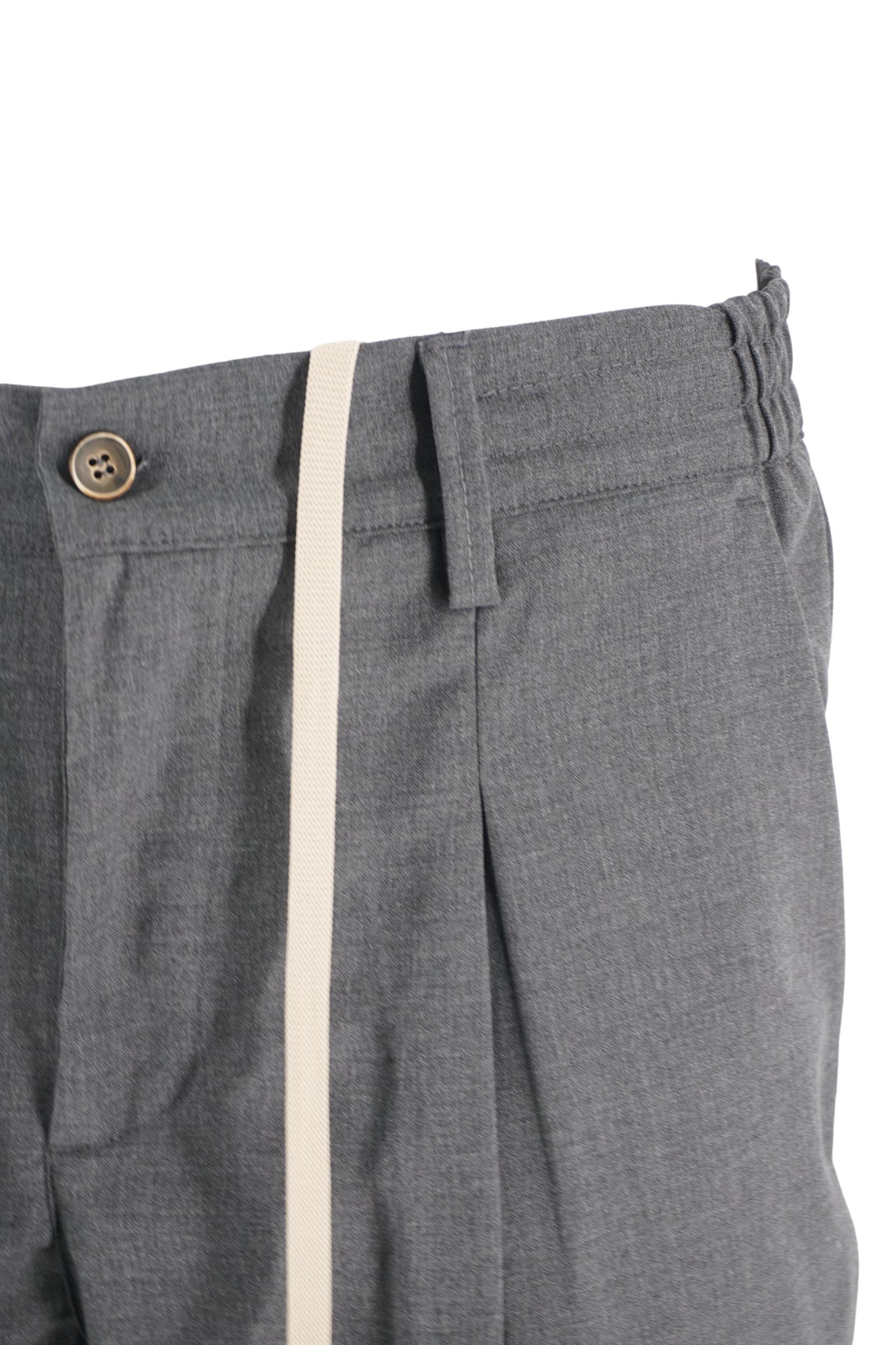 Pantaloncino in Cotone con Coulisse / Grigio - Ideal Moda