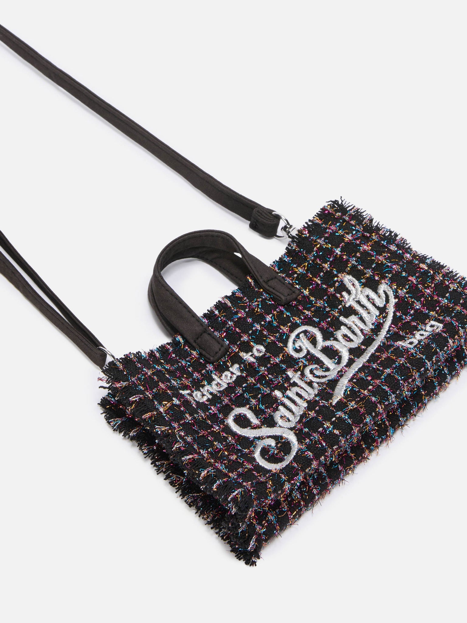 Mini Borsa Porta Telefono in Tweed Lurex / Nero