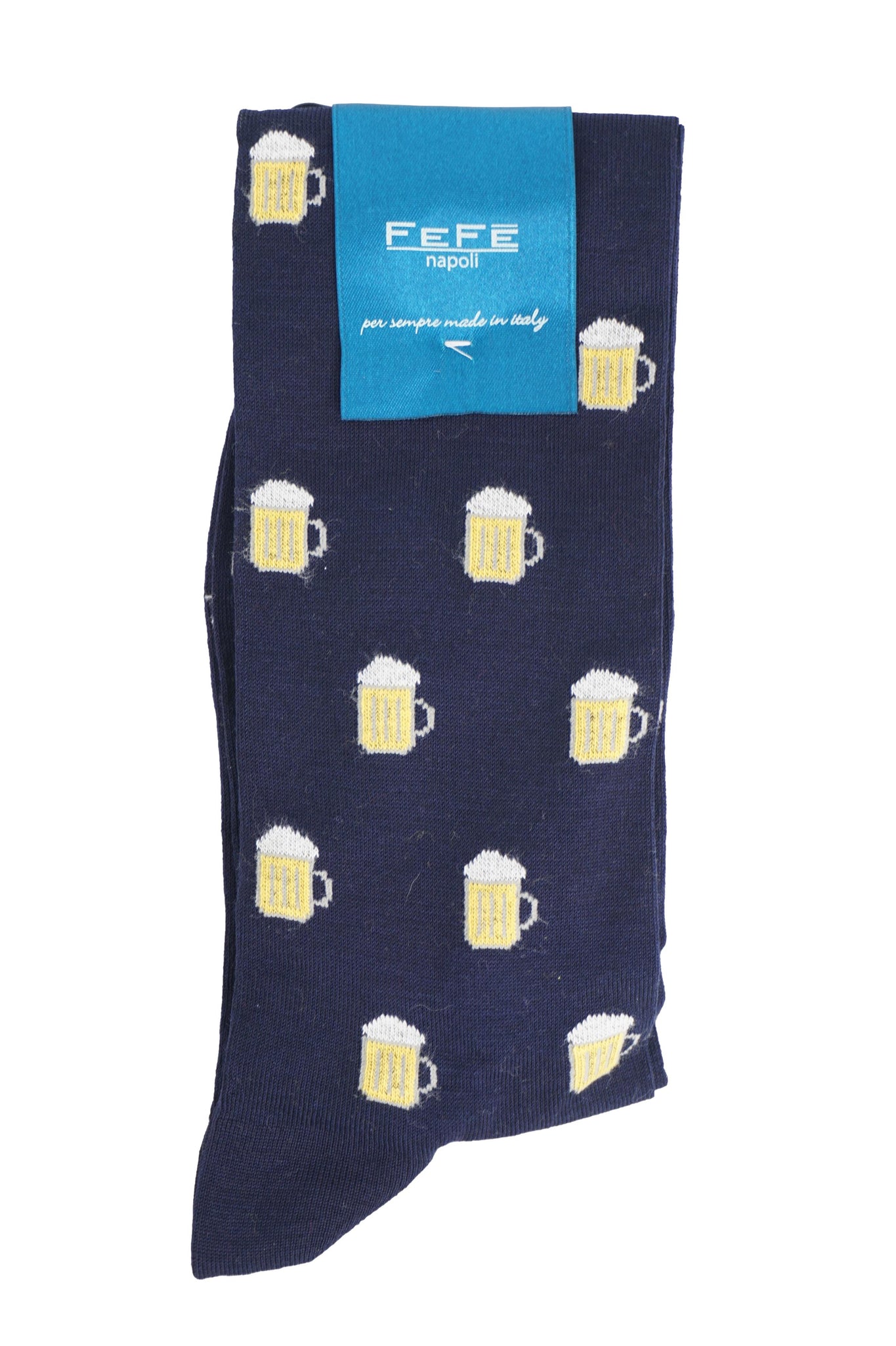 Calza Lunga con Fantasia / Blu - Ideal Moda
