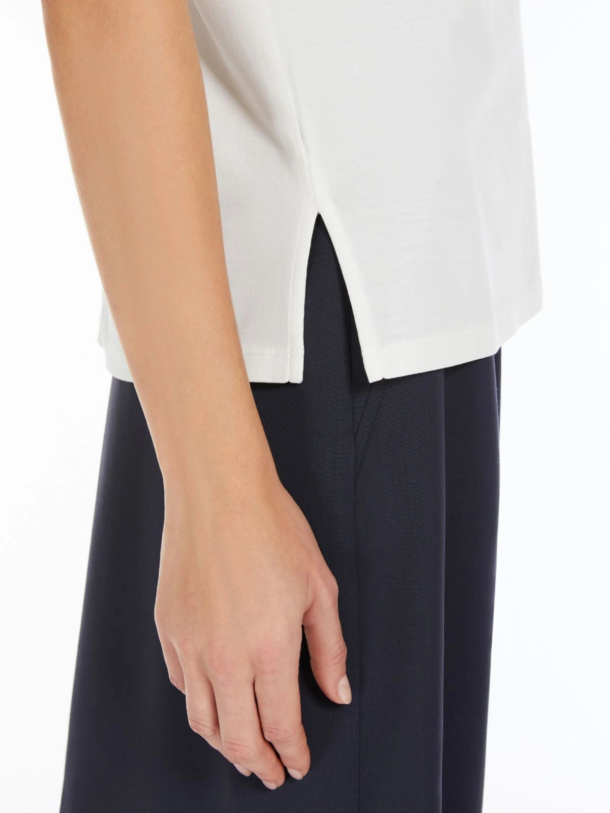 T-Shirt Girocollo in Jersey / Bianco