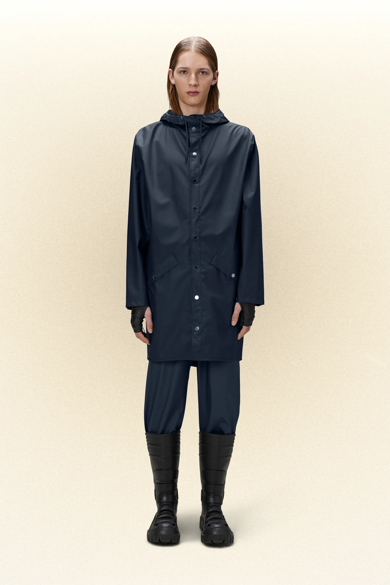 Giacca Lunga Unisex Impermeabile / Blu - Ideal Moda