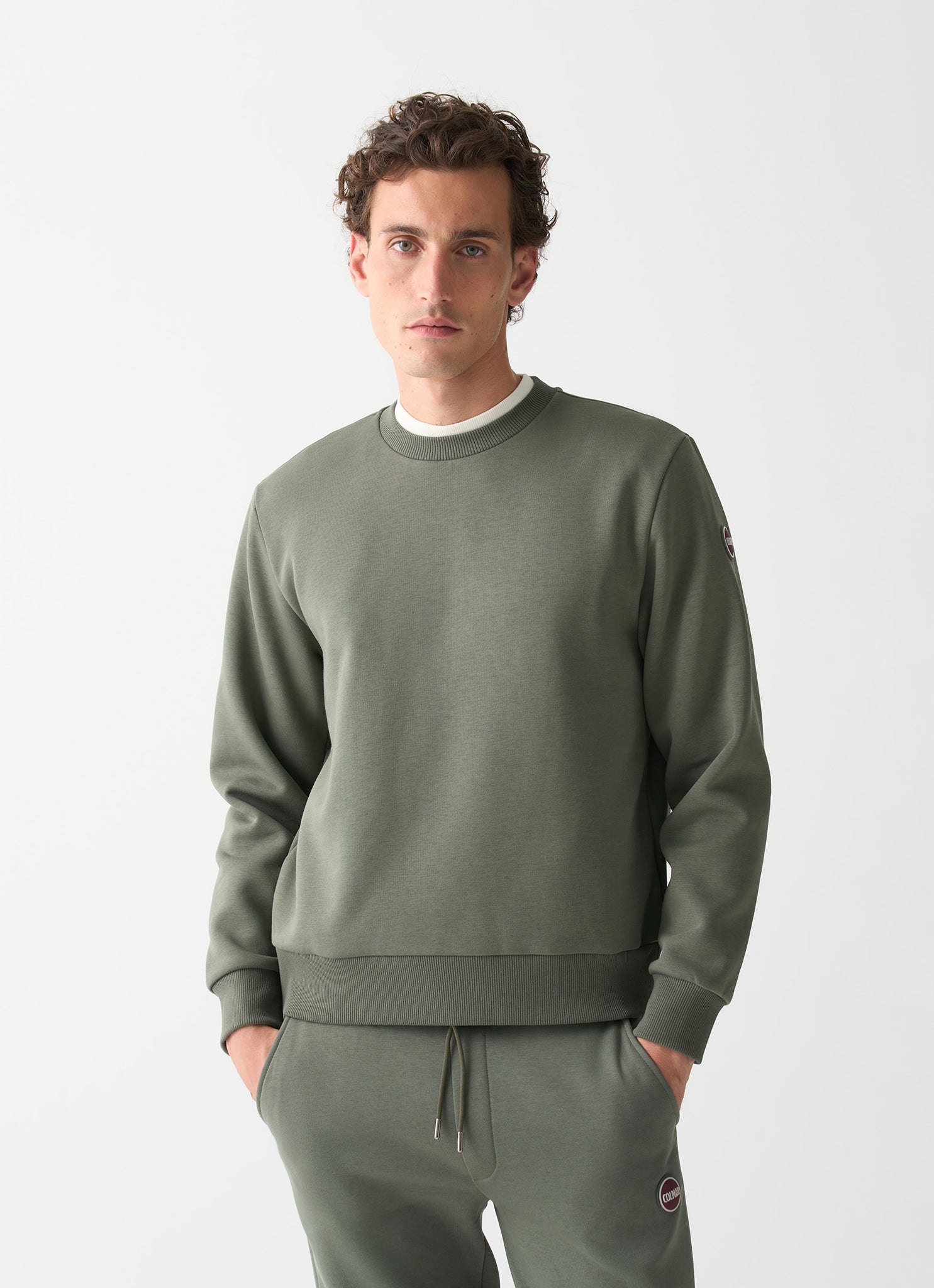 Felpa Girocollo con Logo / Verde
