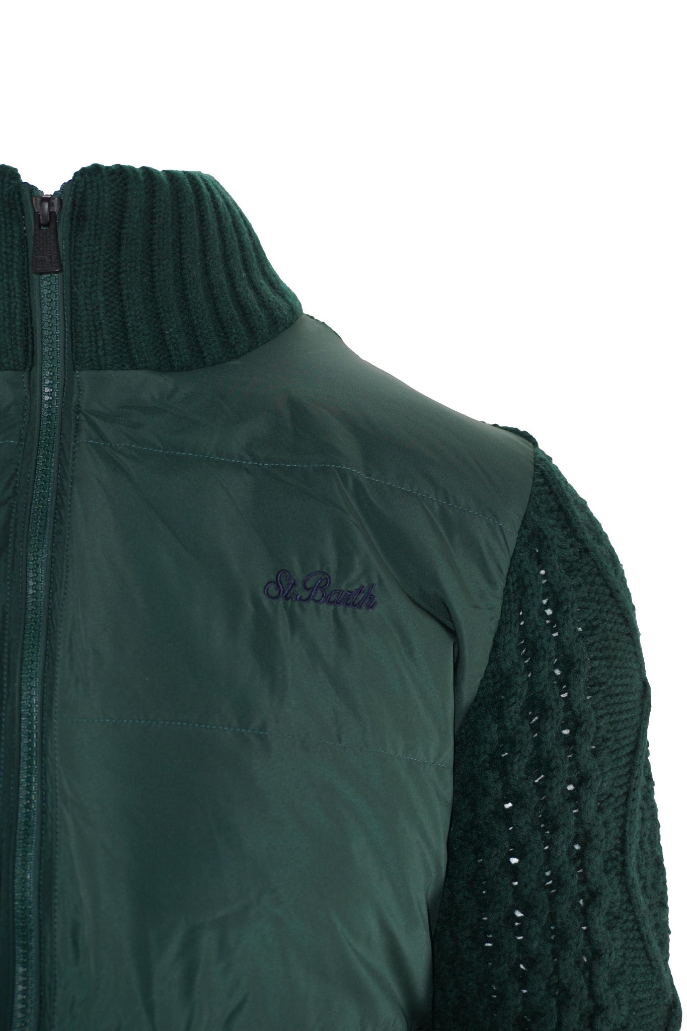Maglia Trapuntata con Zip / Verde - Ideal Moda
