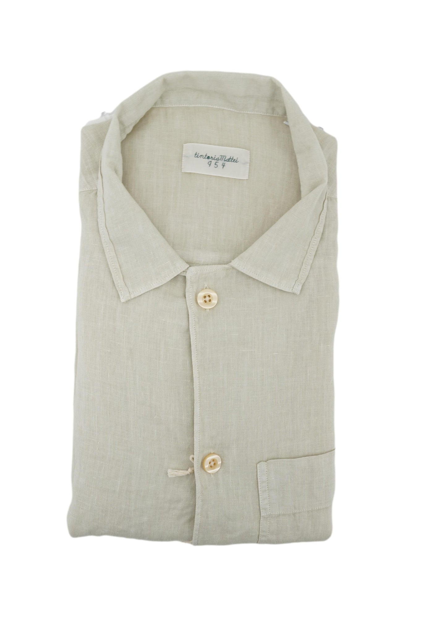 Camicia Maniche Lunghe in Lino / Beige - Ideal Moda
